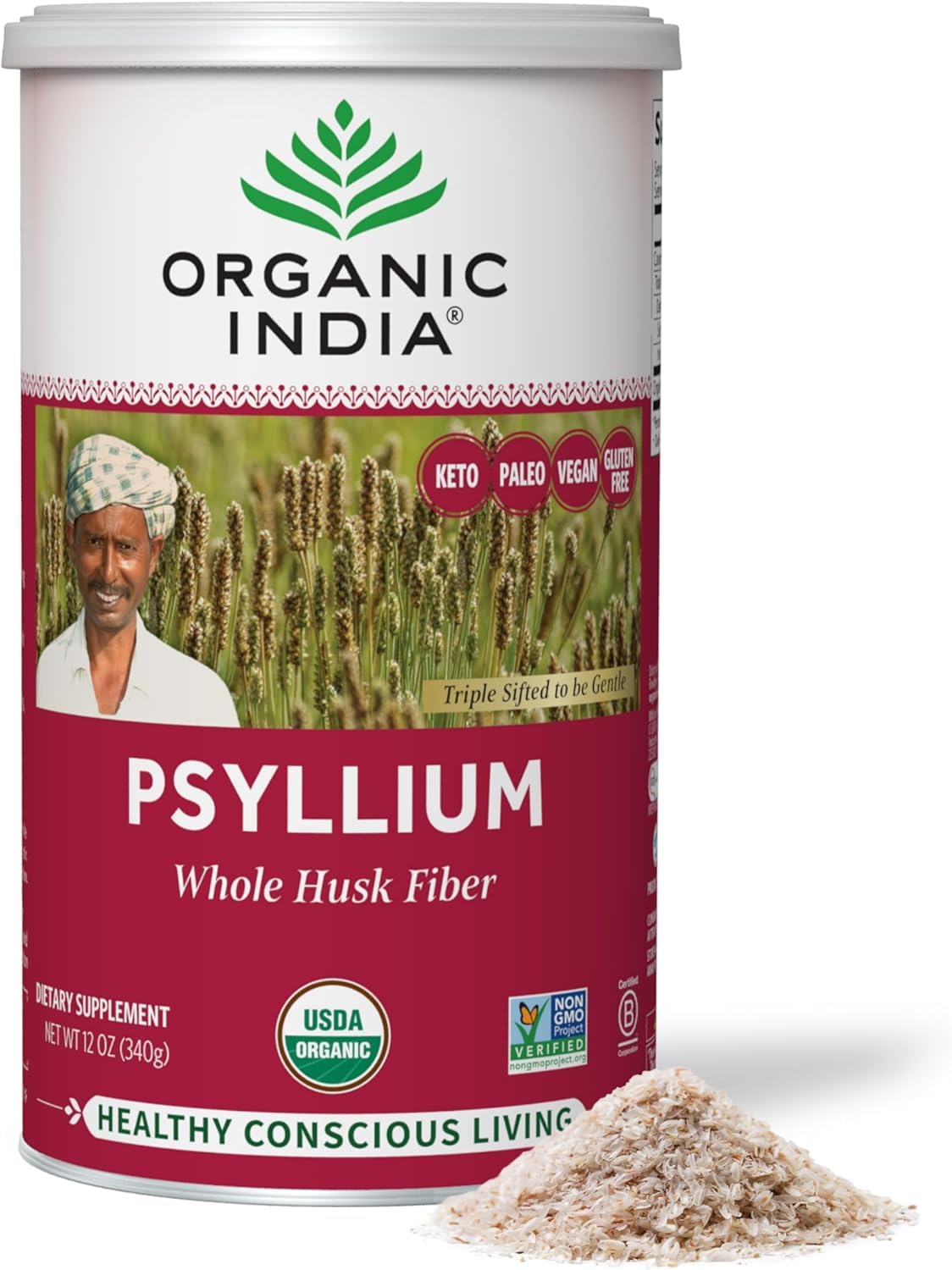 Organic India Psyllium Herbal Powder 12 oz