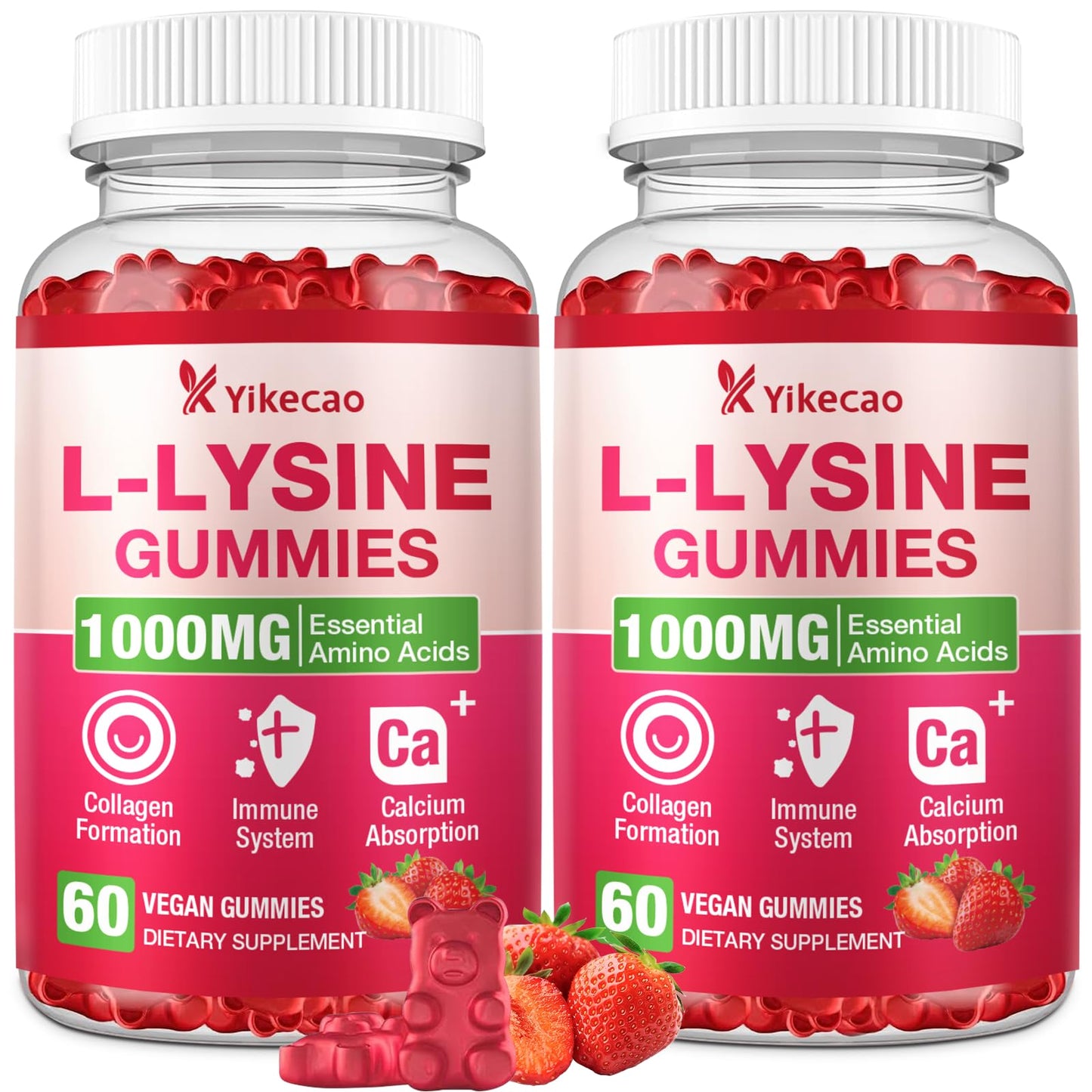 Yikecao L-Lysine 1000mg Gummies, 60 Count