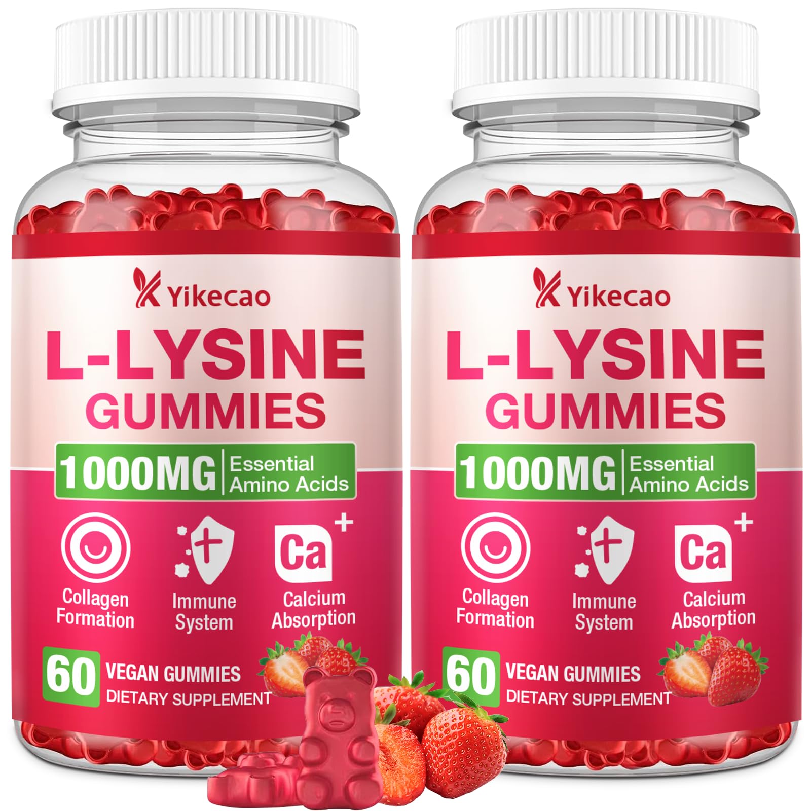 Yikecao L-Lysine 1000mg Gummies, 60 Count