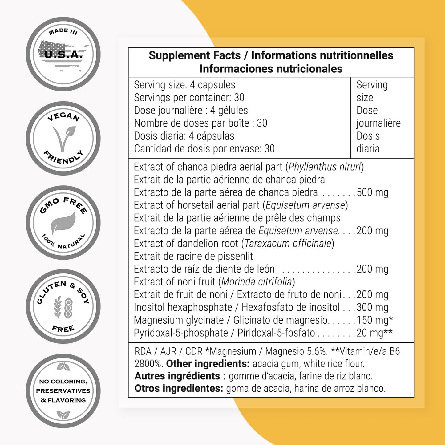 Supersmart Kidney Detox Formula Phyllanthus Niruri Extract Helps Prevent Kidney Stones Capsules 120