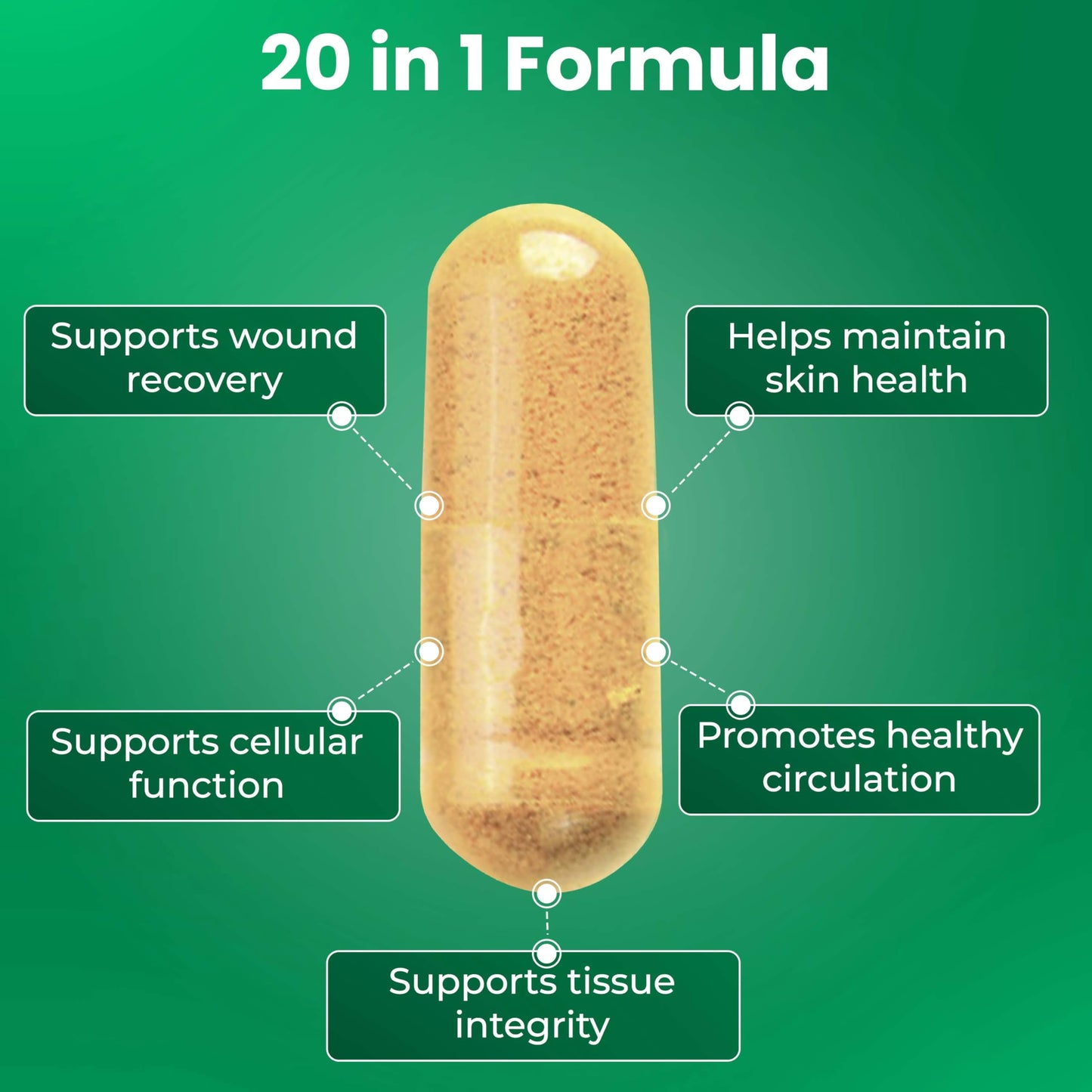 Free Life Labs WoundWorx Nutrition-Scar and Surgery Support, Wound Care, General and Plastic Surgery, Faster Healing w/Vitamins, Amino Acids, Collagen, Probiotics, Turmeric, Bromelain Capsules 90