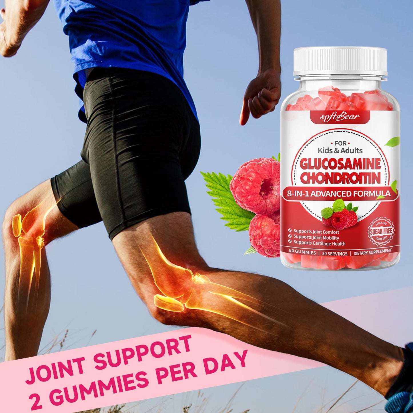 softbear Glucosamine Chondroitin Gummies, 60 Count