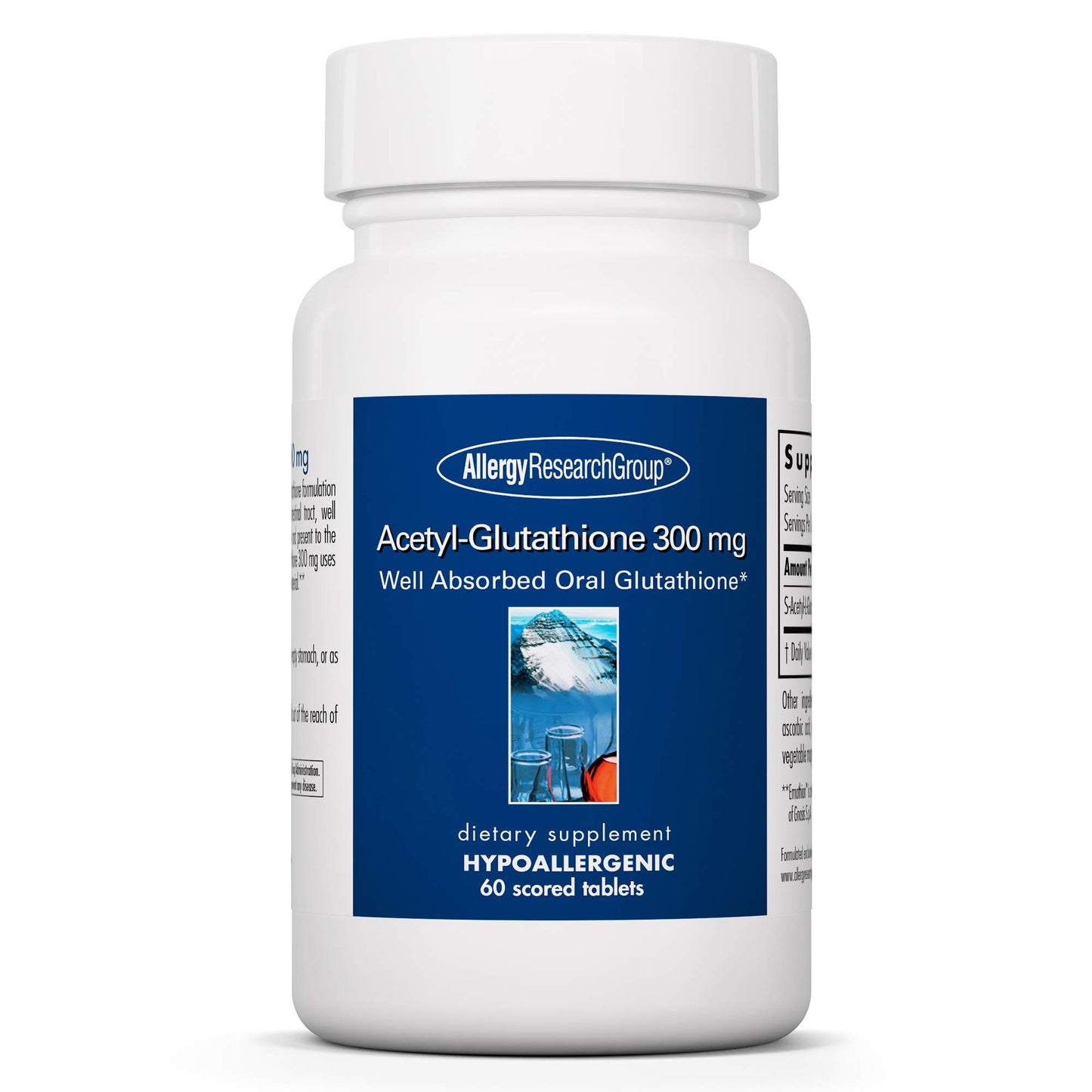 Allergy Research Group Acetyl-Glutathione S-Acetyl-L-Glutathione 300 mg, 60 Tablets
