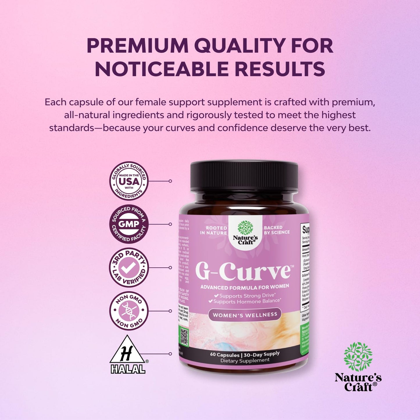 Natures Craft G-Curve Butt and Breast Support Capsules 60 Count