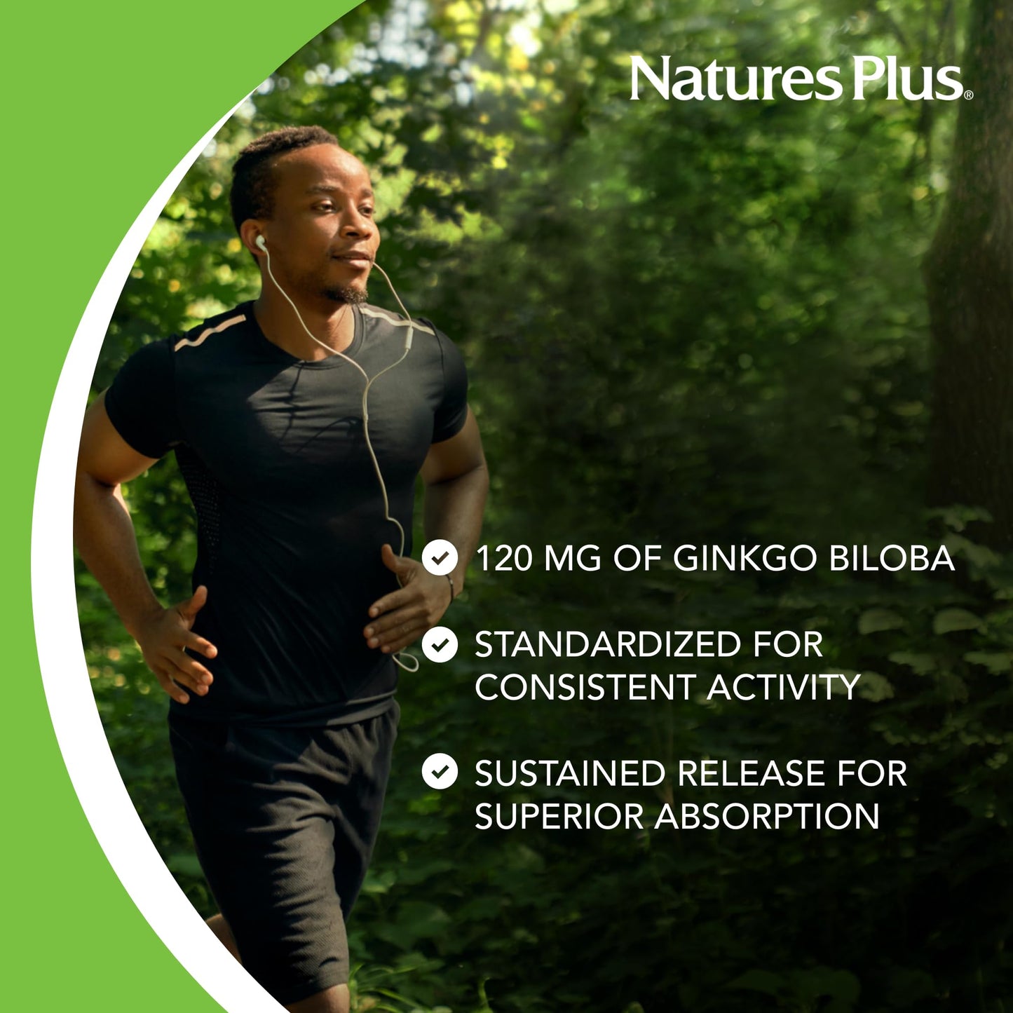 NaturesPlus Herbal Actives Ginkgo Biloba Extended Release Tablets 60 Count