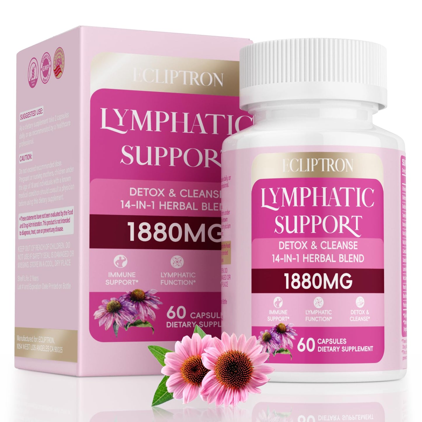 Ecliptron Lymphatic Drainage Supplement Capsule, 60 Count