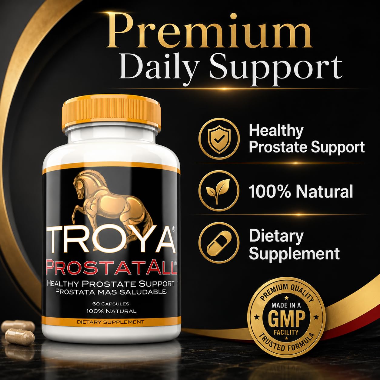 PROSTATALL Prostate Supplement with Saw Palmetto, Zinc, Stinging Nettle & Pumpkin Seed Extract, 60 Capsules