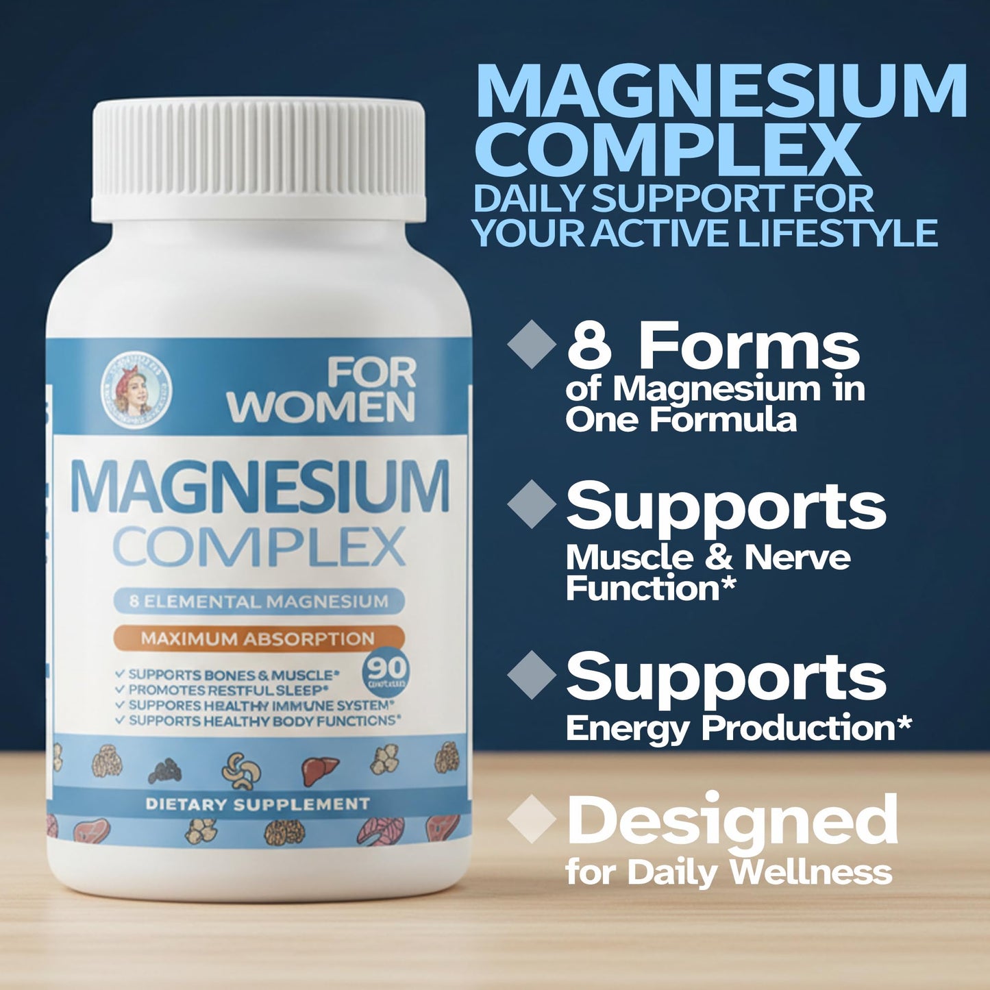 StarViora Magnesium Glycinate Supplement 90 Capsules
