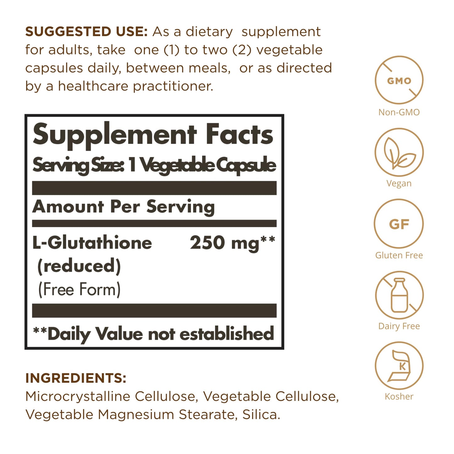 Solgar Reduced L-Glutathione 250 mg Capsule, 30 Vegetable Capsules