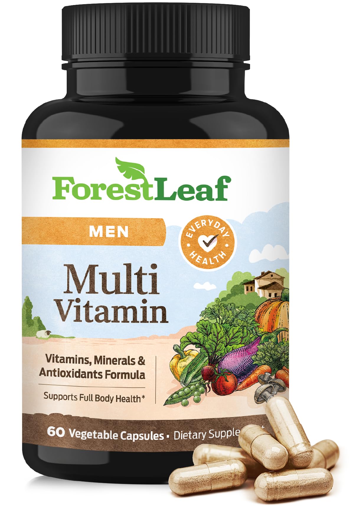 ForestLeaf Daily Vitamin Multivitamin for Men Capsules, 60 Capsules
