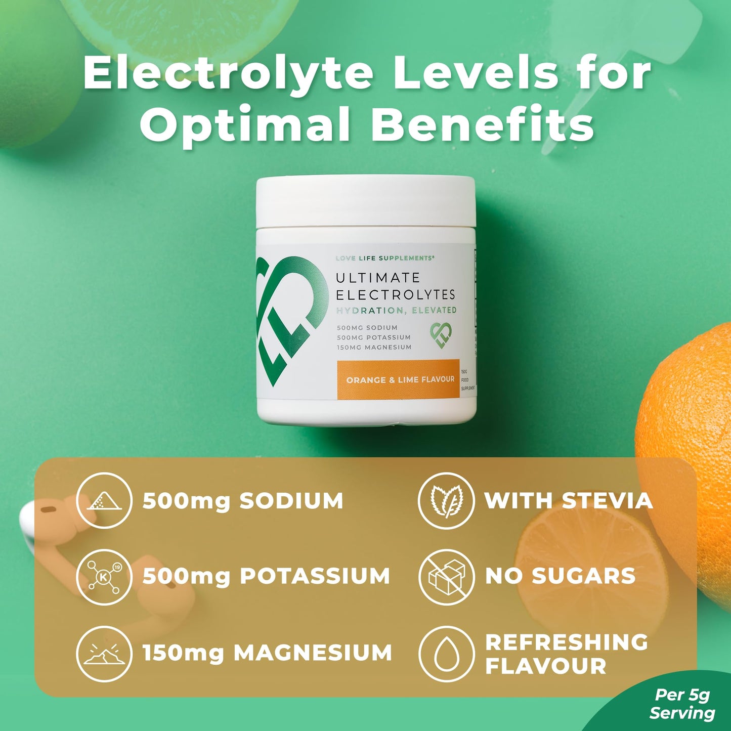 Love Life Supplements Ultimate Electrolytes Powder, 30 Servings, 5.3 Ounce