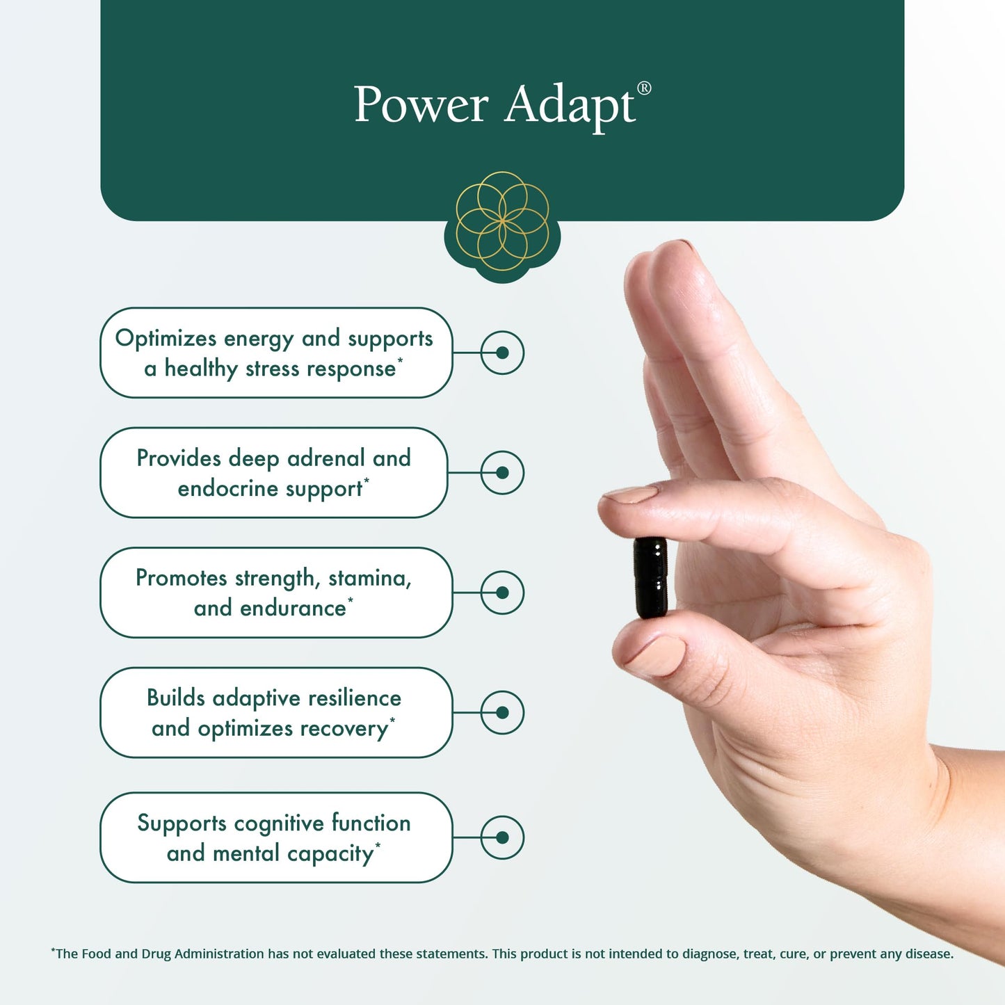 Natura Health Products Power Adapt Supplement Capsules 60 Count