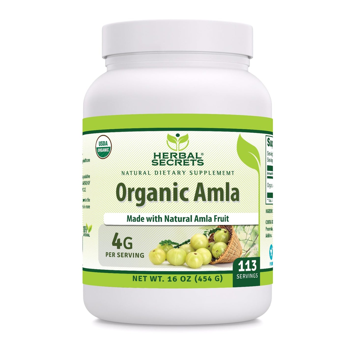 Herbal Secrets Organic Amla Powder 16 Oz
