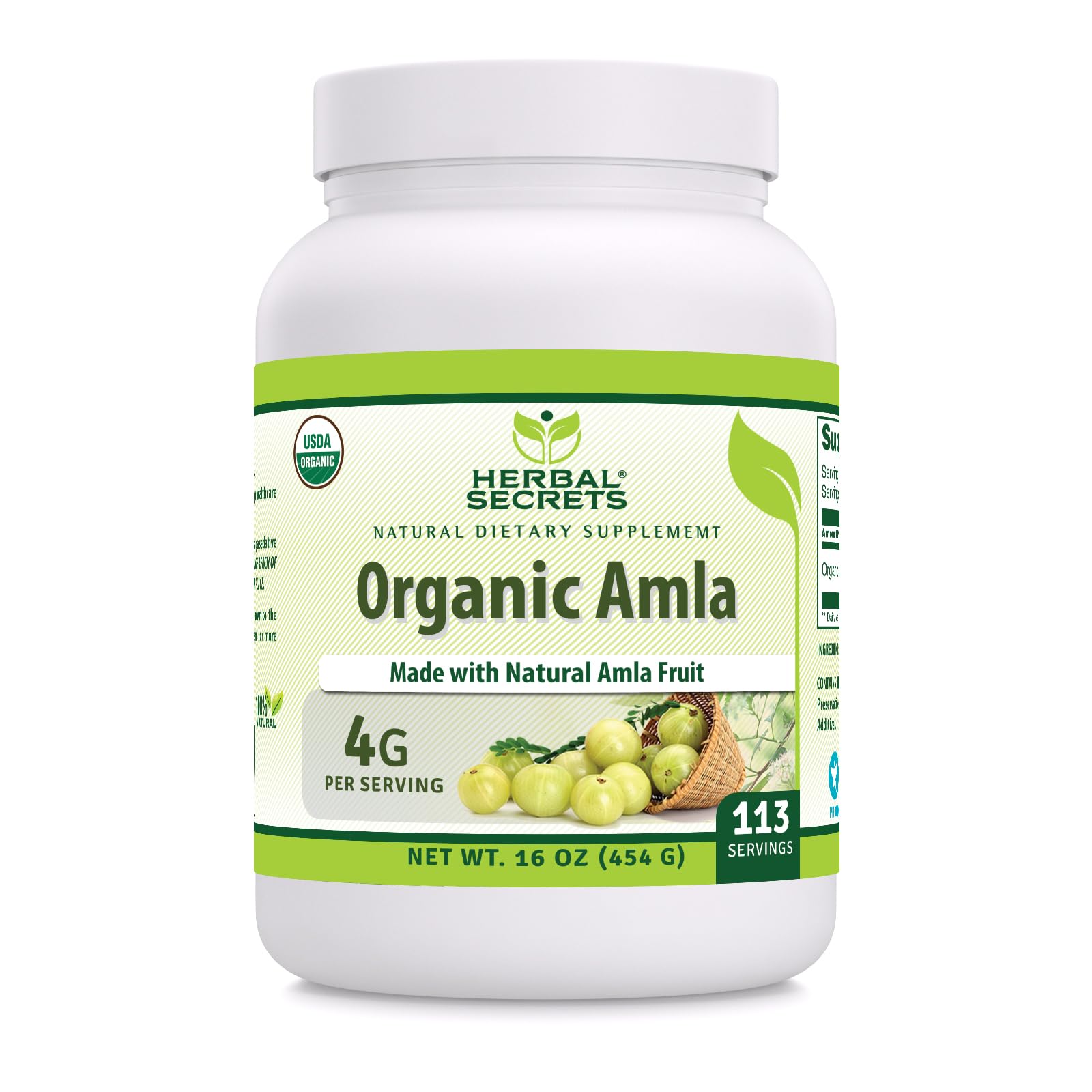 Herbal Secrets Organic Amla Powder 16 Oz