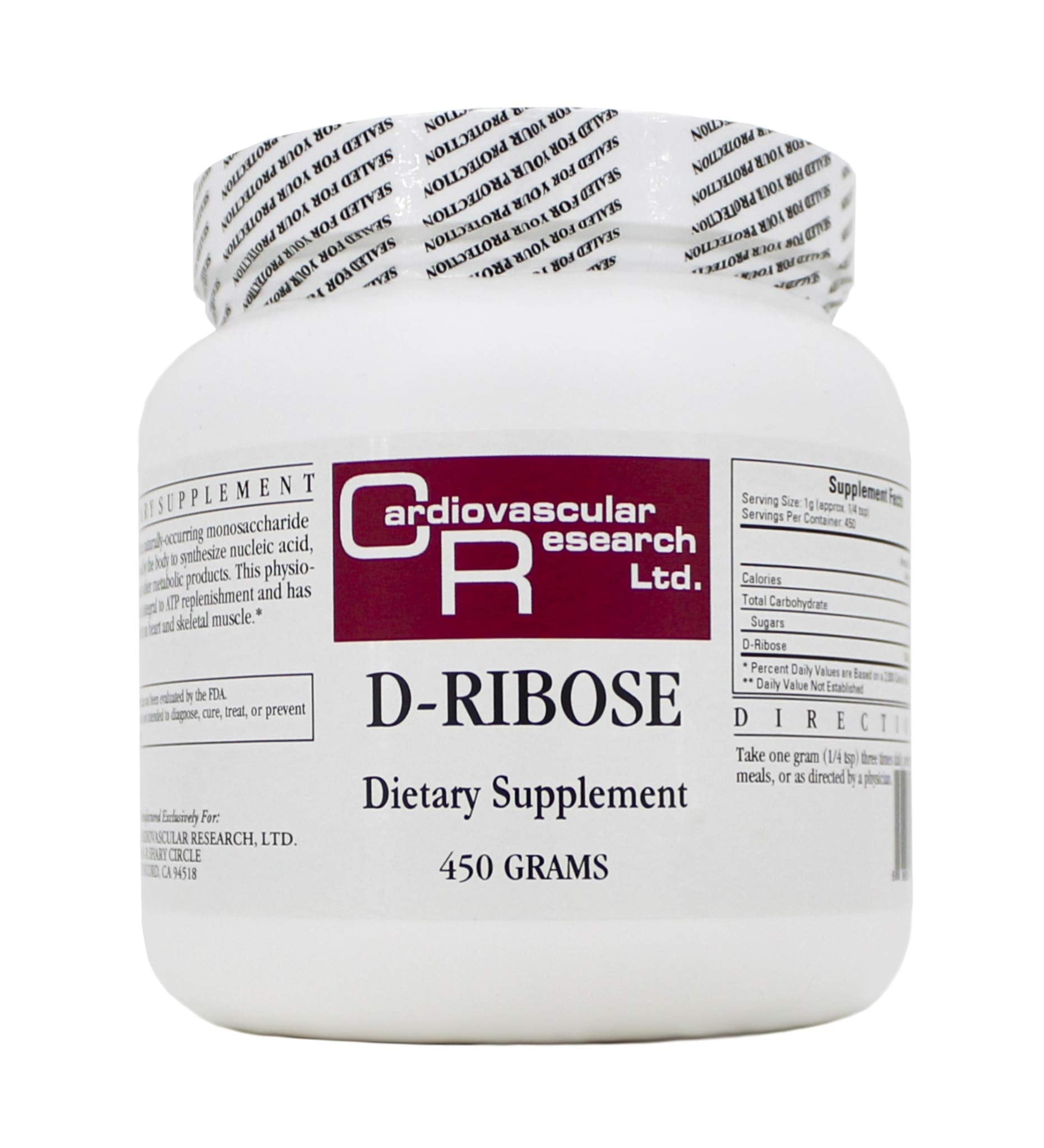 Cardiovascular Research D-ribose Powder, 450 Gram