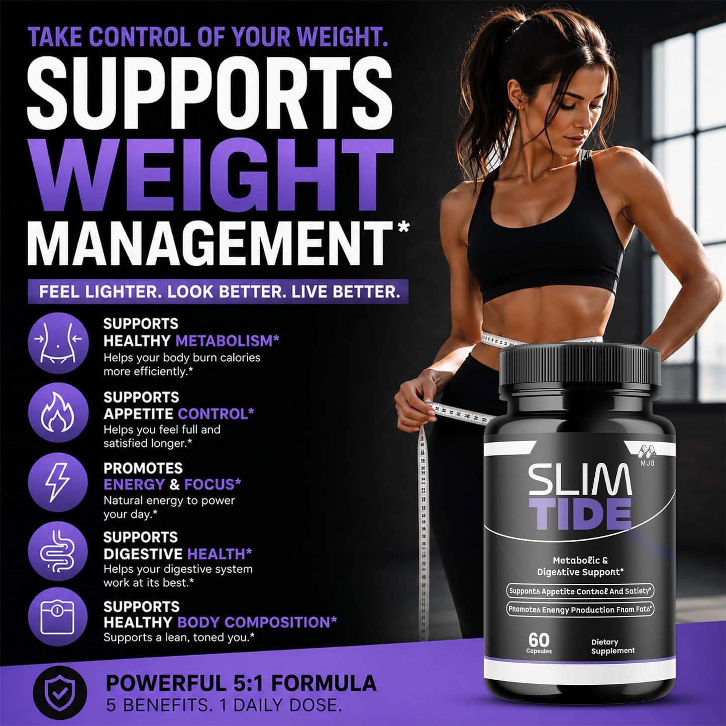 MJO Slim Tide Weight Loss Capsules, 60 Capsules