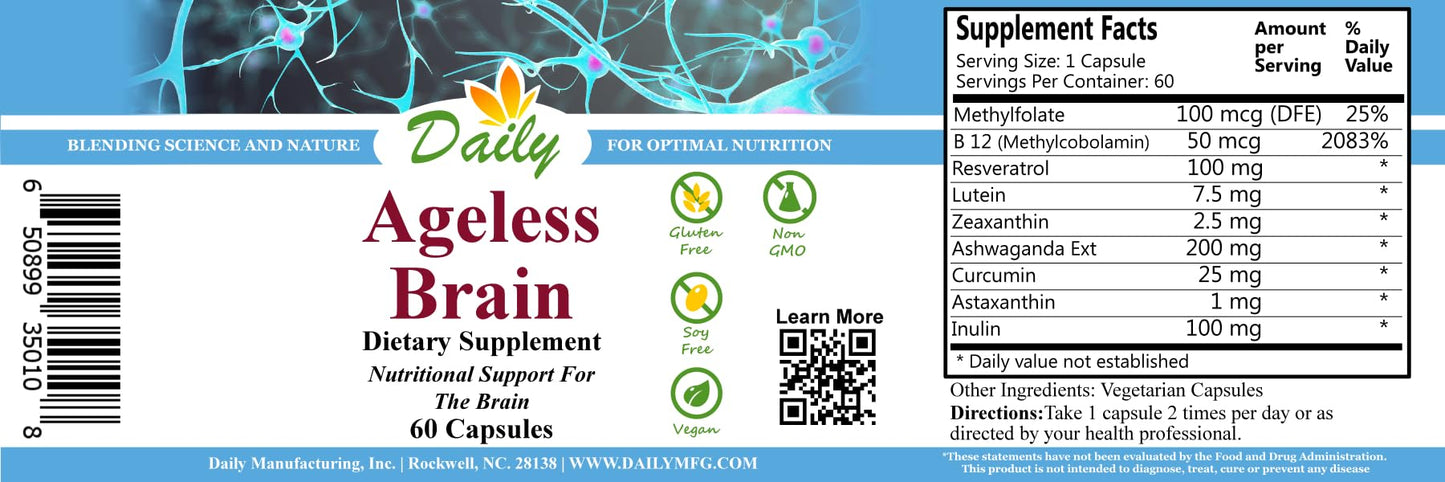 Daily Manufacturing Ageless Brain 60 Capsules