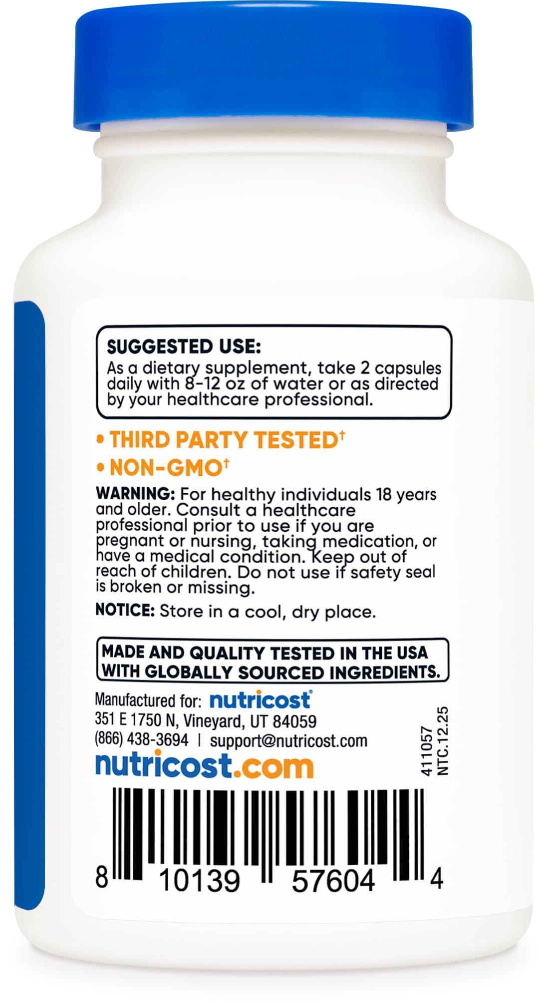 Nutricost L-Histidine Supplement Capsule, 60 Capsules