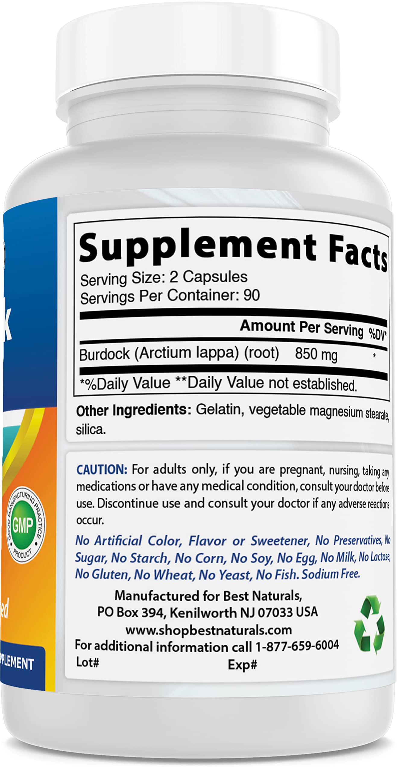 Best Naturals Burdock Root 425 mg Capsules 360 Count