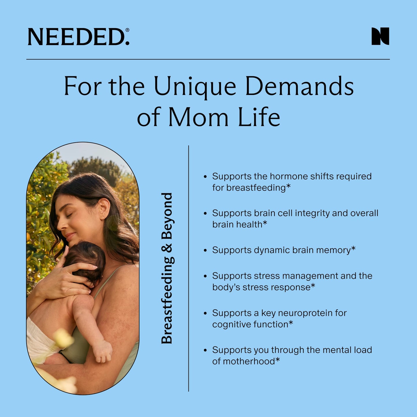 Needed. Cognitive Support - Comprehensive Supplement with Ashwagandha, Reishi & Lion's Mane Mushrooms, Breastfeeding Safe - Supports Focus, Attention, & Memory Capsule 60