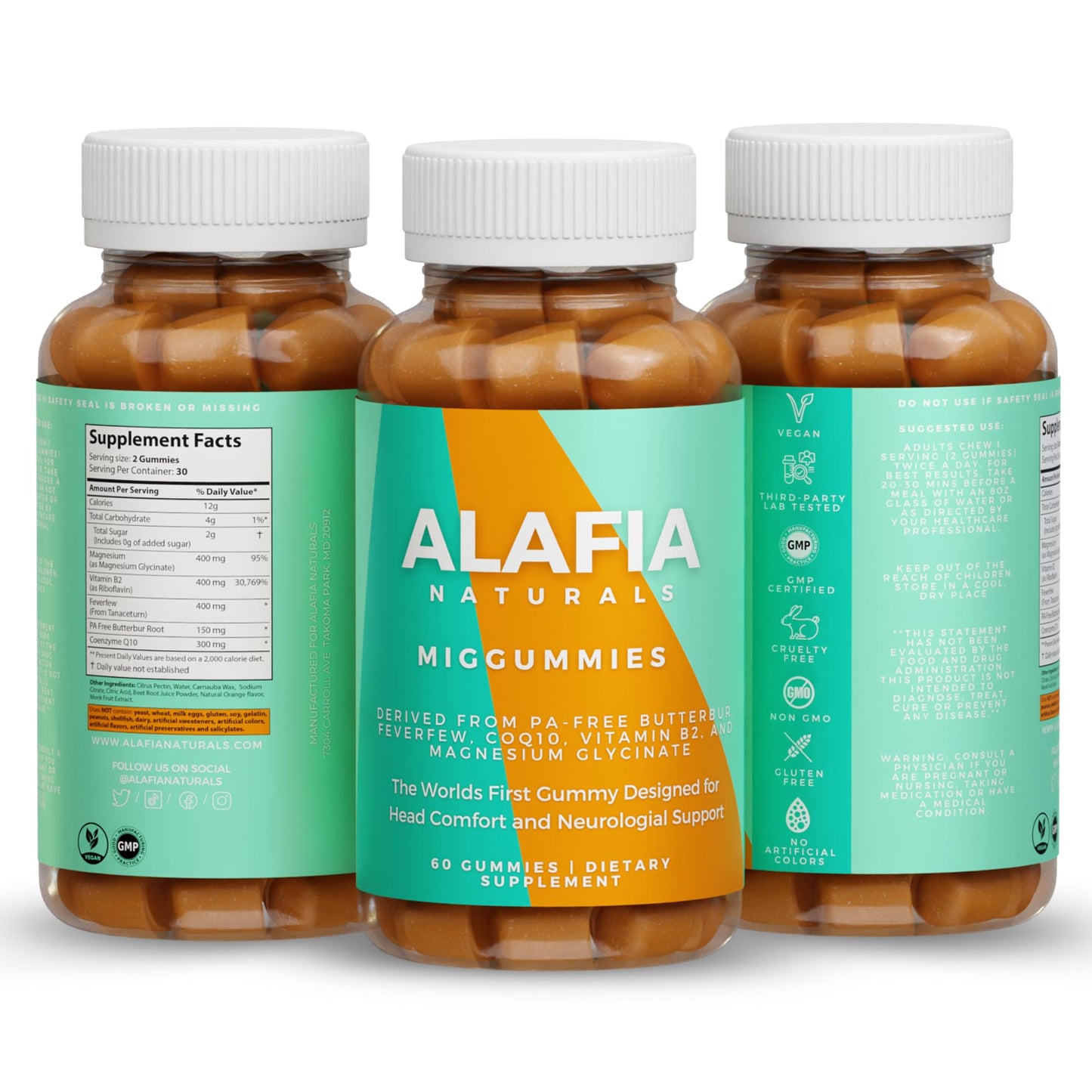 Alafia Naturals Miggummies Cranial Comfort and Support Gummy 60 Count
