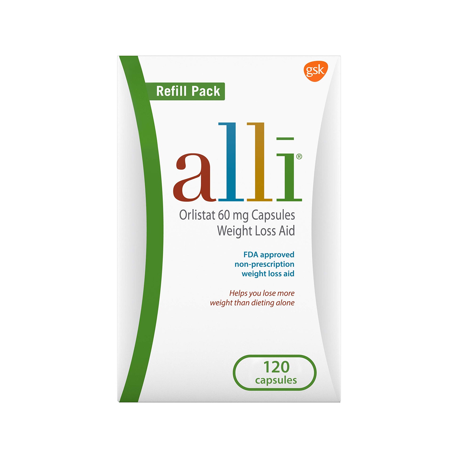 Alli Orlistat 60 mg Weight Loss Capsules, 120 Count