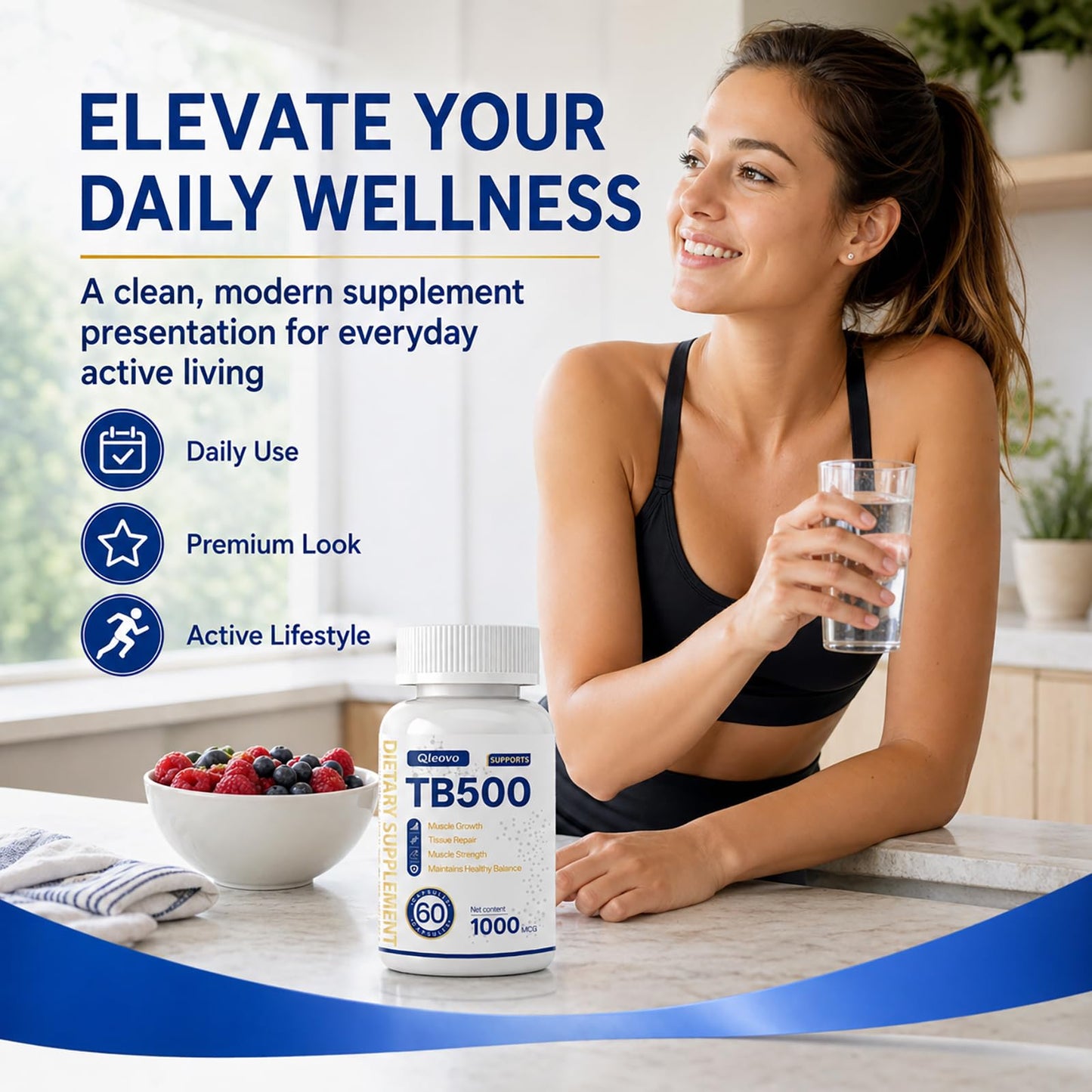 Qleovo TB-500 Peptide Capsules 1000 mcg, 60 Capsules