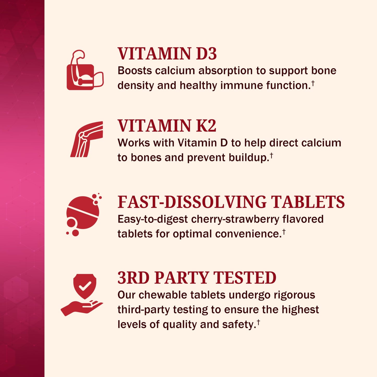 BioSchwartz Bariatric D3 K2 Dissolvable Tablets, 90 Tablets