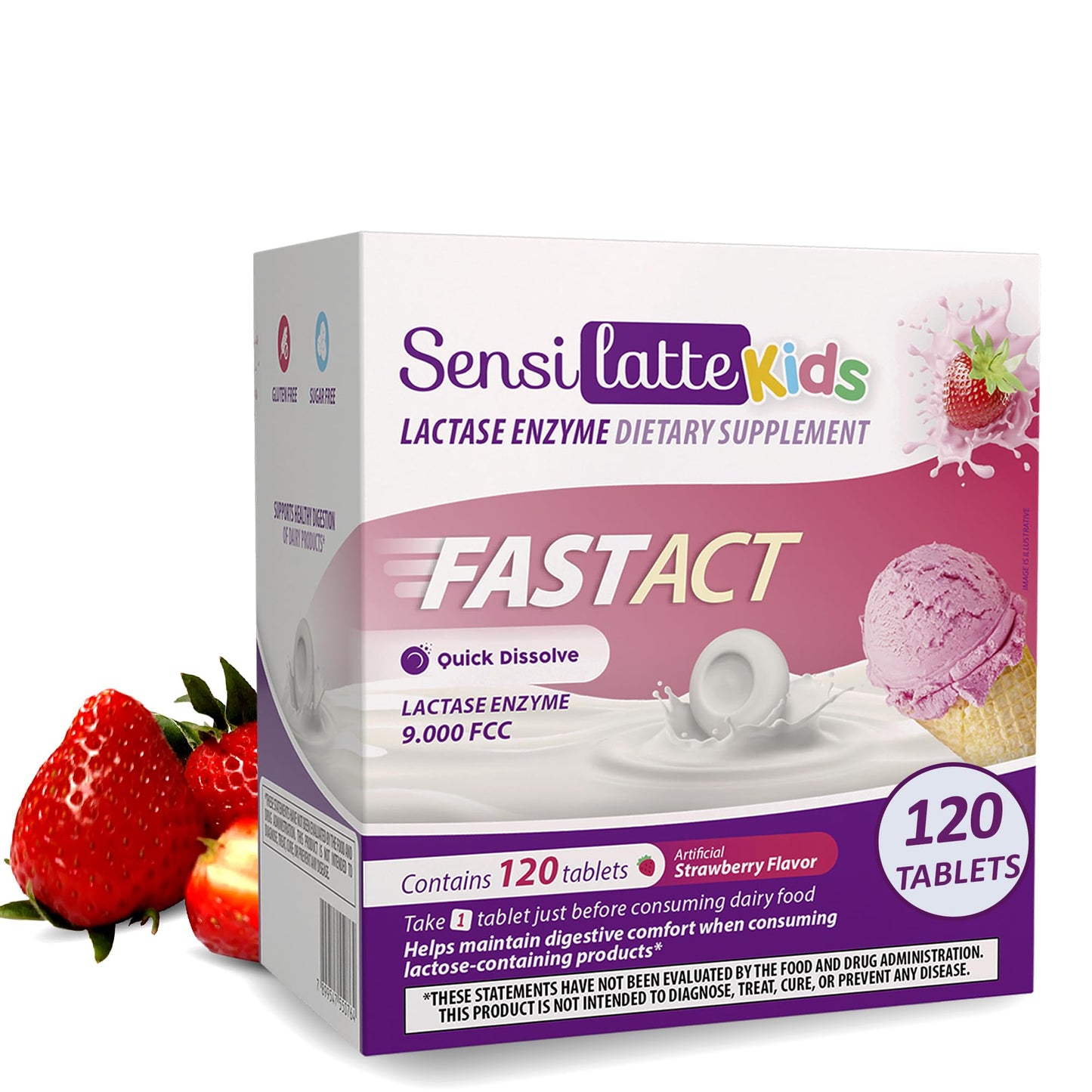 SENSI LATTE Lactase Enzyme 9,000 FCC 120 Tablets
