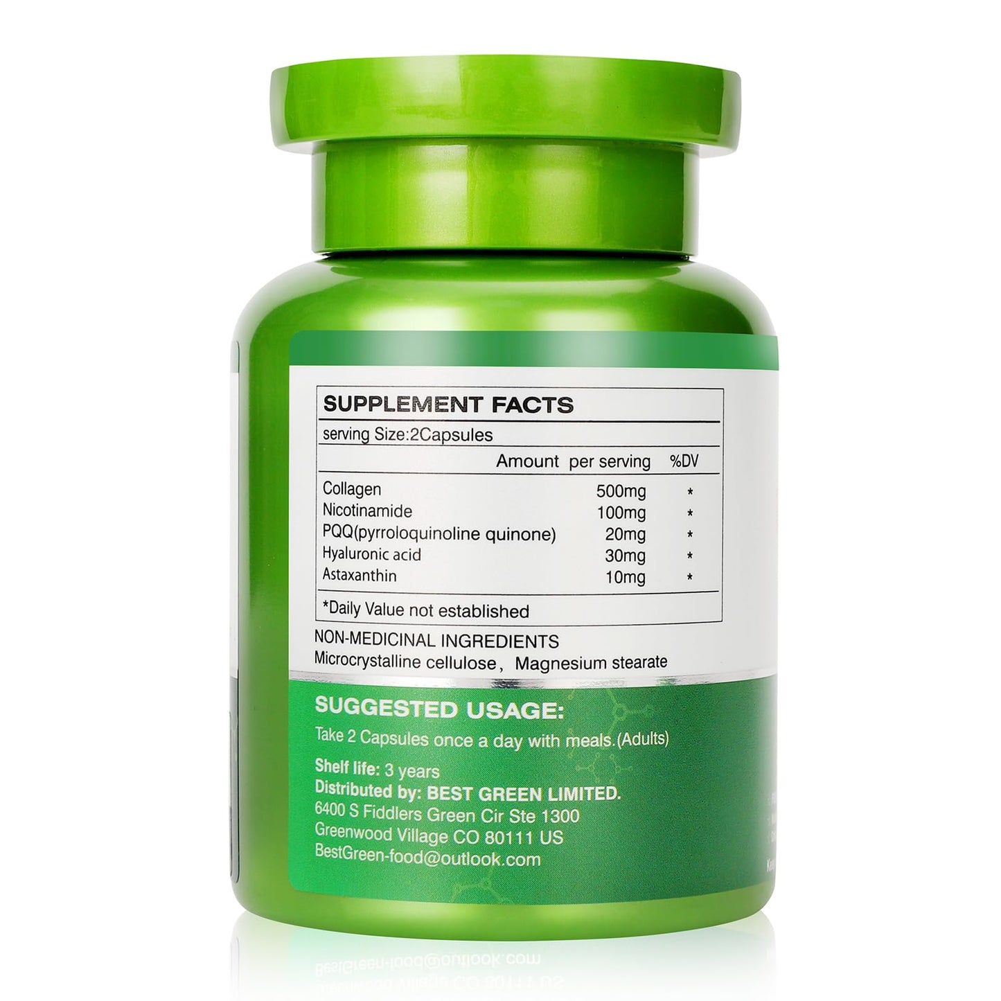 JulyDeer PQQ Supplement 20mg (Pyrroloquinoline Quinone) for Hair and Skin, 60 Capsules