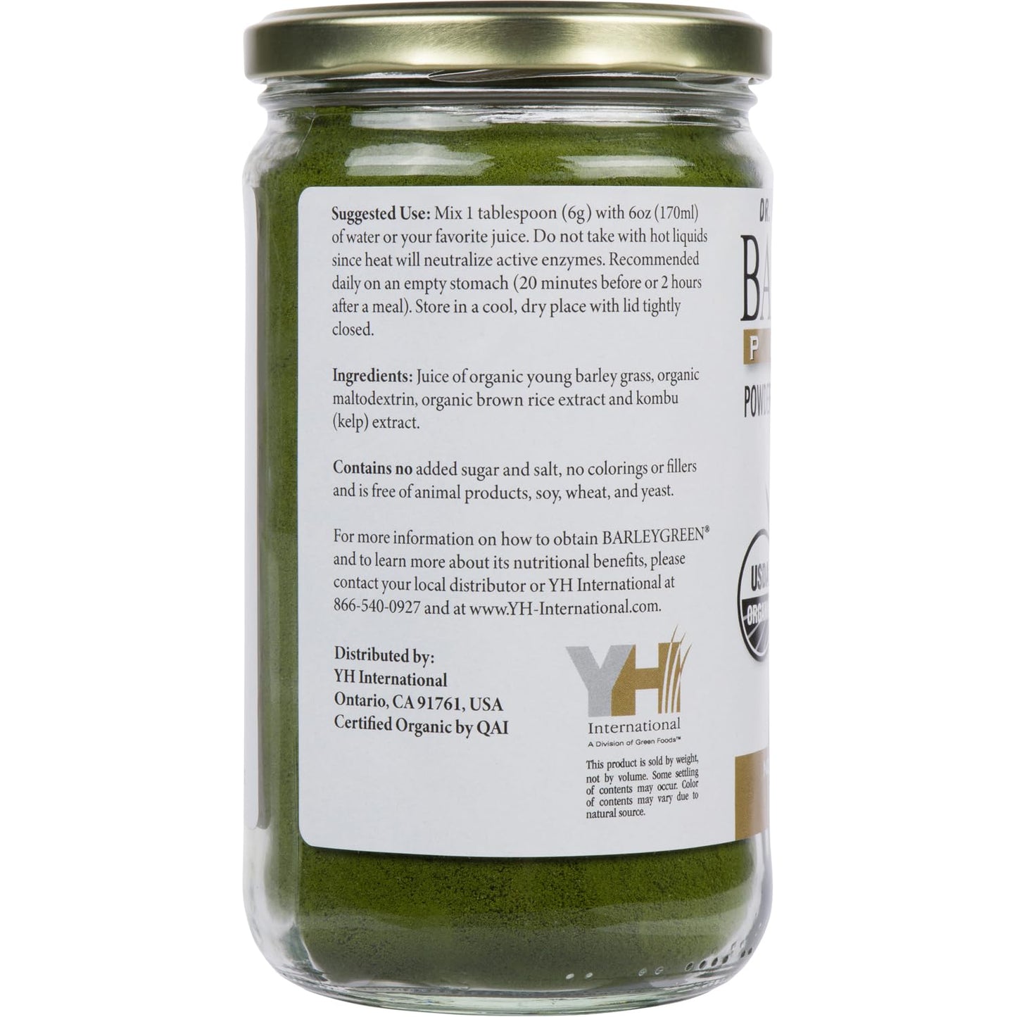 BARLEYGREEN Dr. Hagiwara's Original Premium w/Kelp - Organic Barley Grass Juice Powder, 8.5 oz