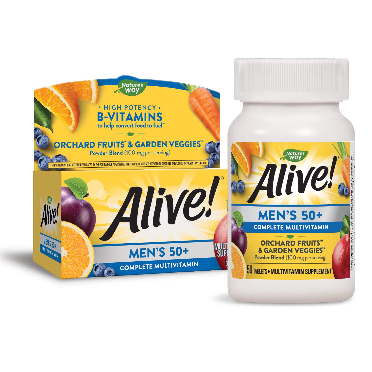 Nature's Way Alive! Men's 50+ Complete Multivitamin Tablets, 50 Count