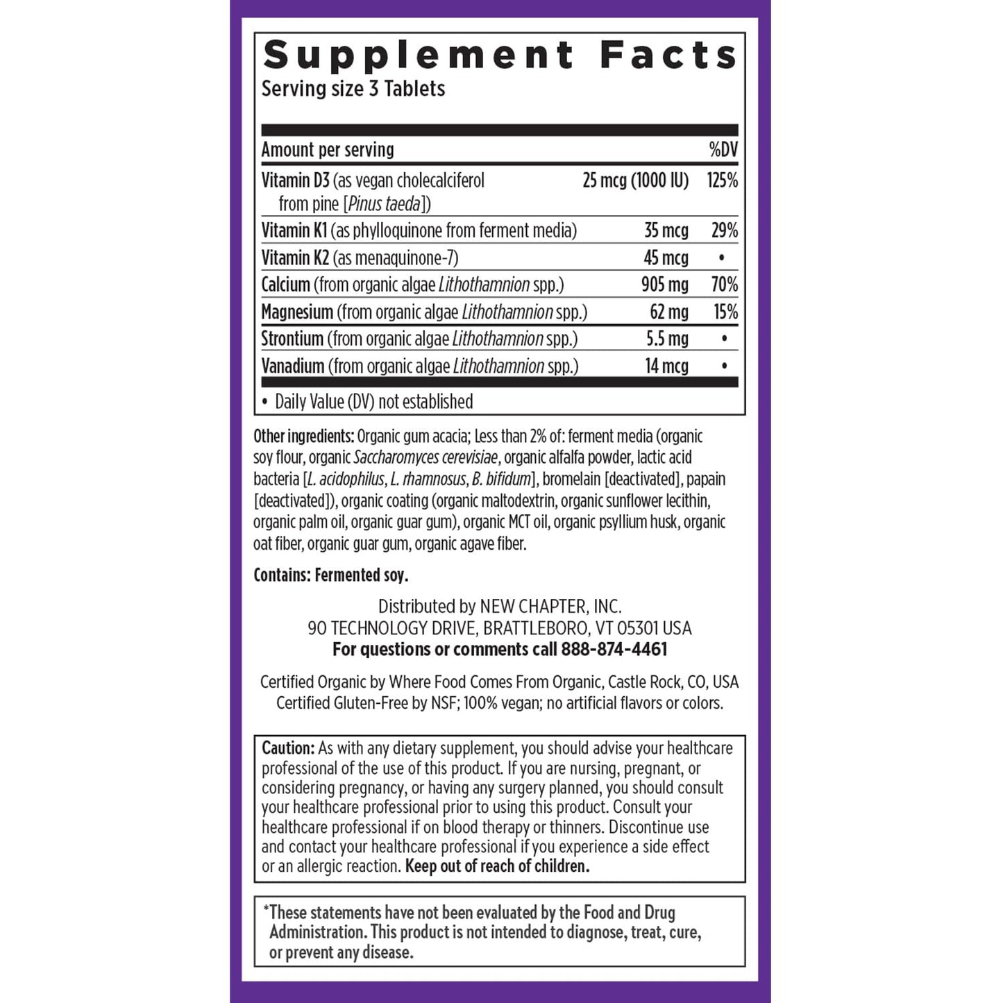 New Chapter Calcium Supplement Tablet 270 Count
