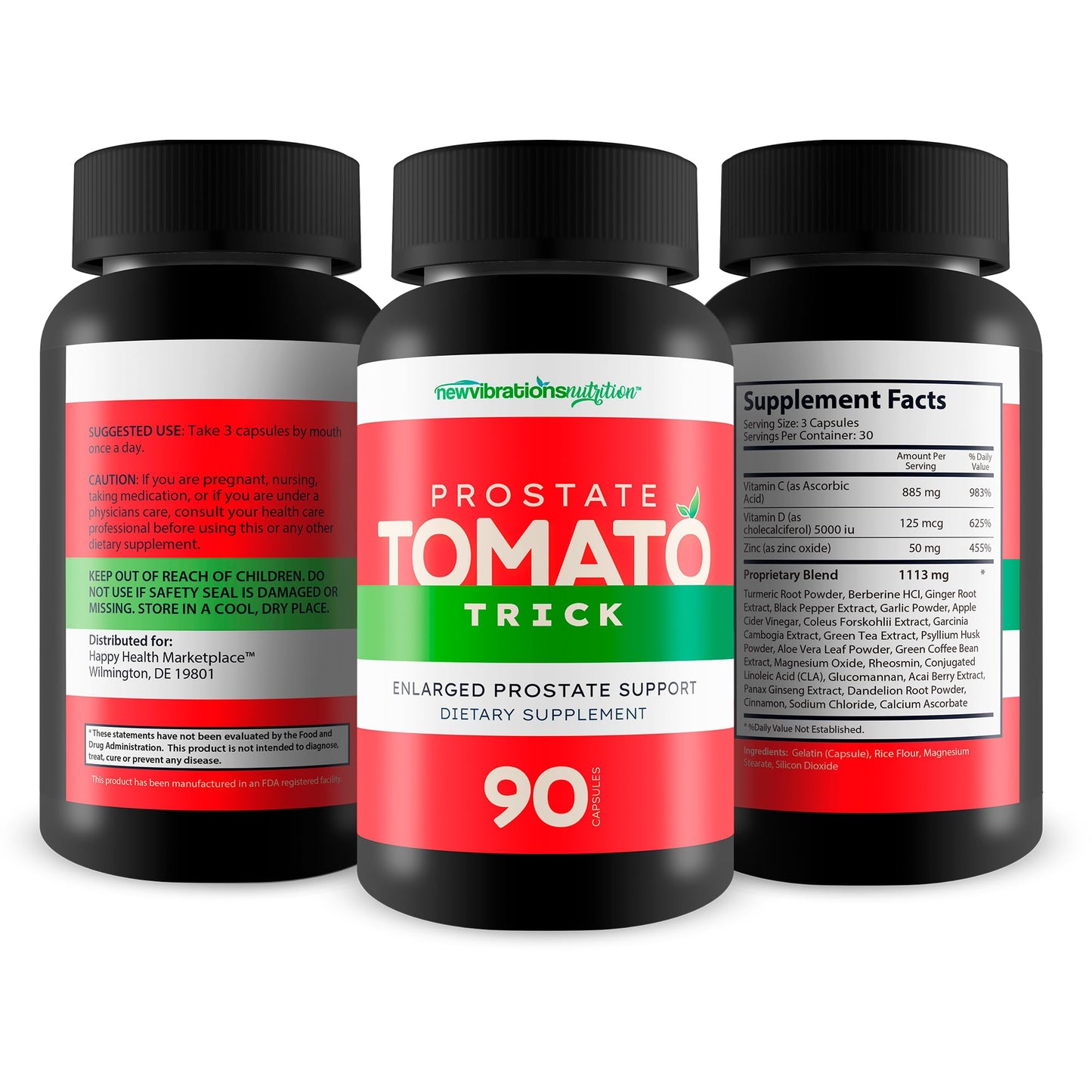 New Vibrations Nutrition Prostate Tomato Trick Capsule 90 Count