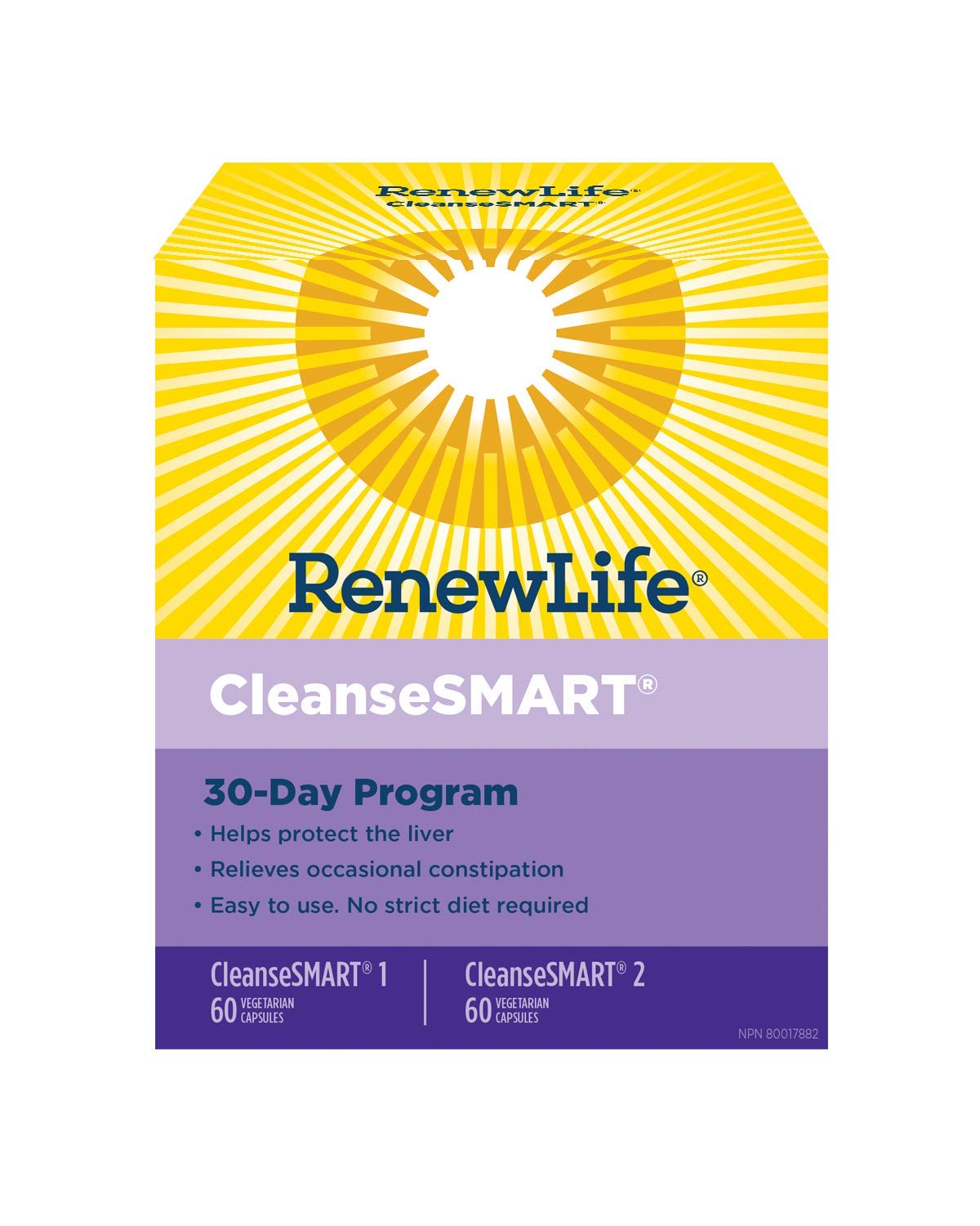 Renew Life CleanseSmart 60 + 60 Vegetable Capsules, 120 Count