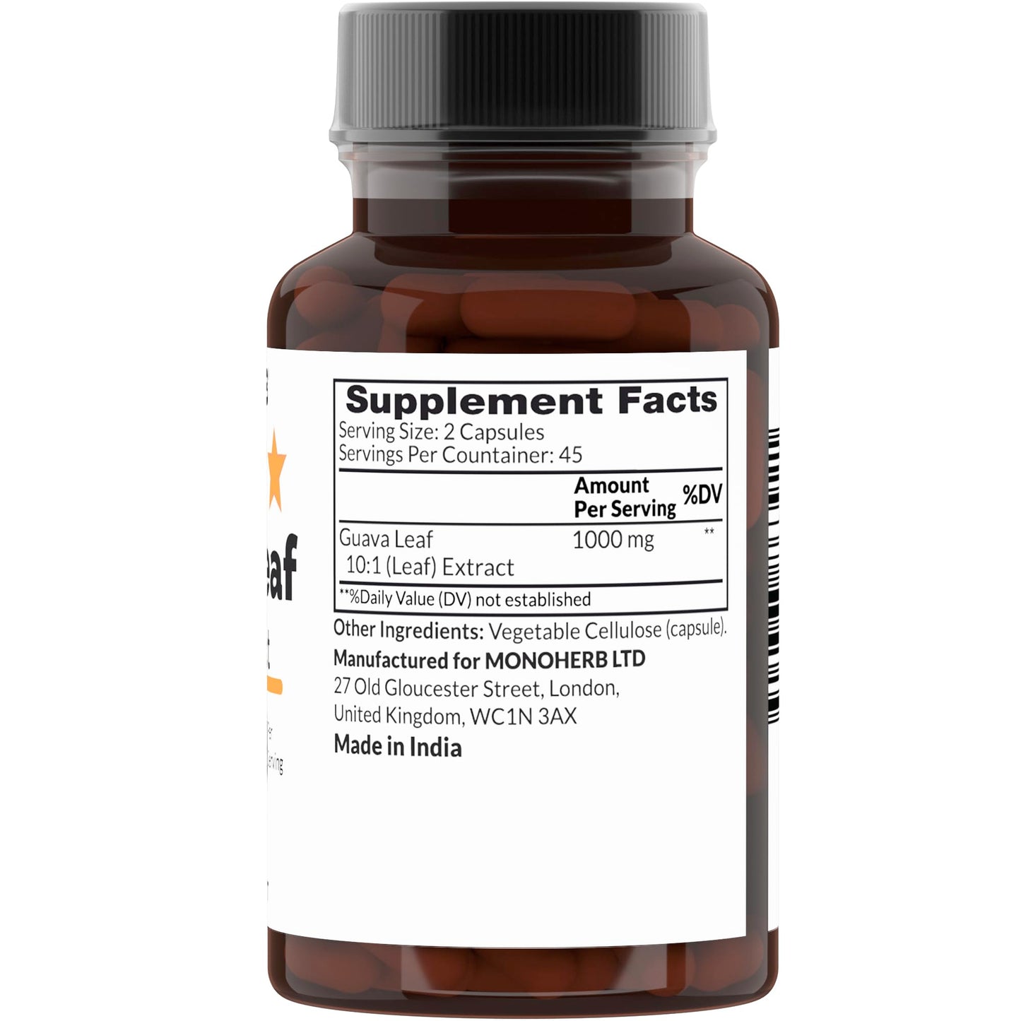 MONOHERB Guava Leaf 10:1 Extract 1000 mg 90 Capsules