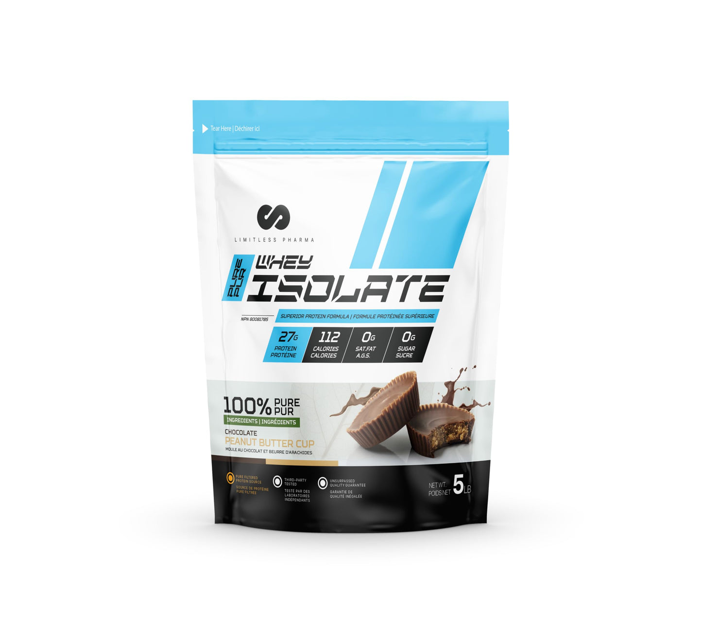 Limitless Pharma Pure Whey Isolate Protein Powder, 80 Servings