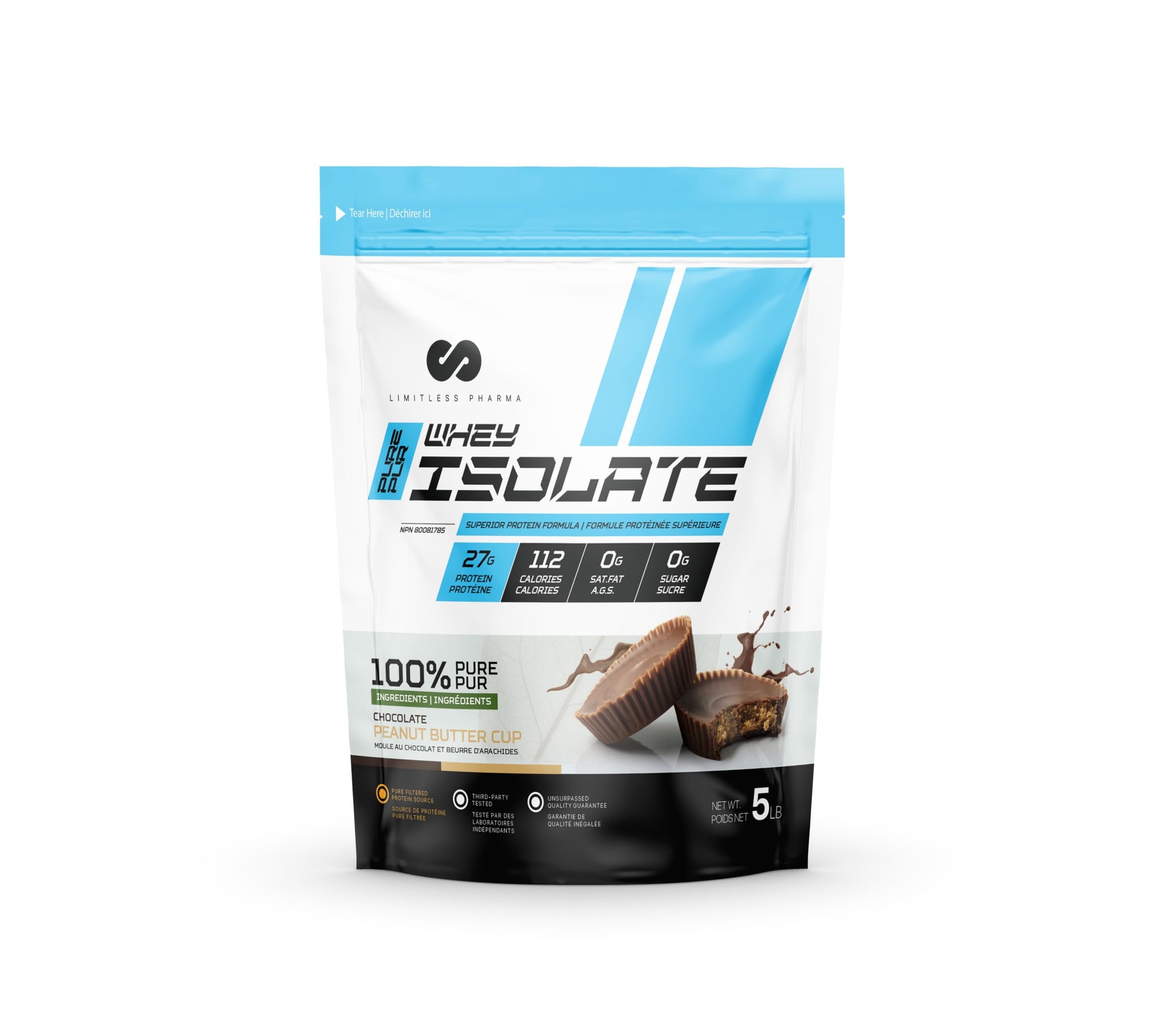 Limitless Pharma Pure Whey Isolate Protein Powder, 80 Servings