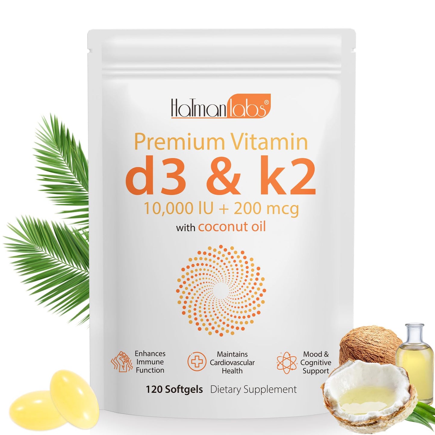 Newseel Vitamin D3 K2 Capsules, 120 Count