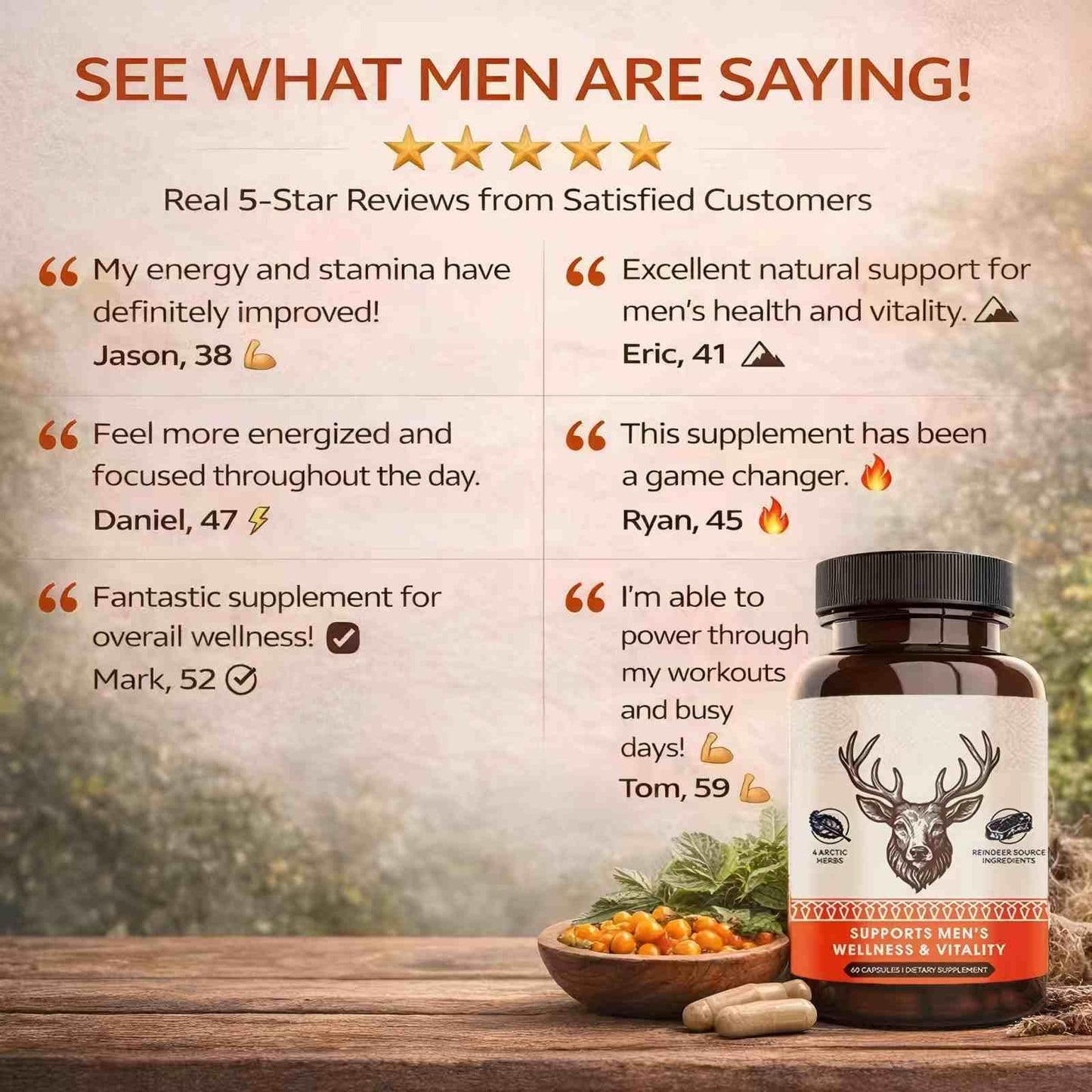 KUHSE Primal Viking Men's Overall Well-Being Supplement, 60 Capsules
