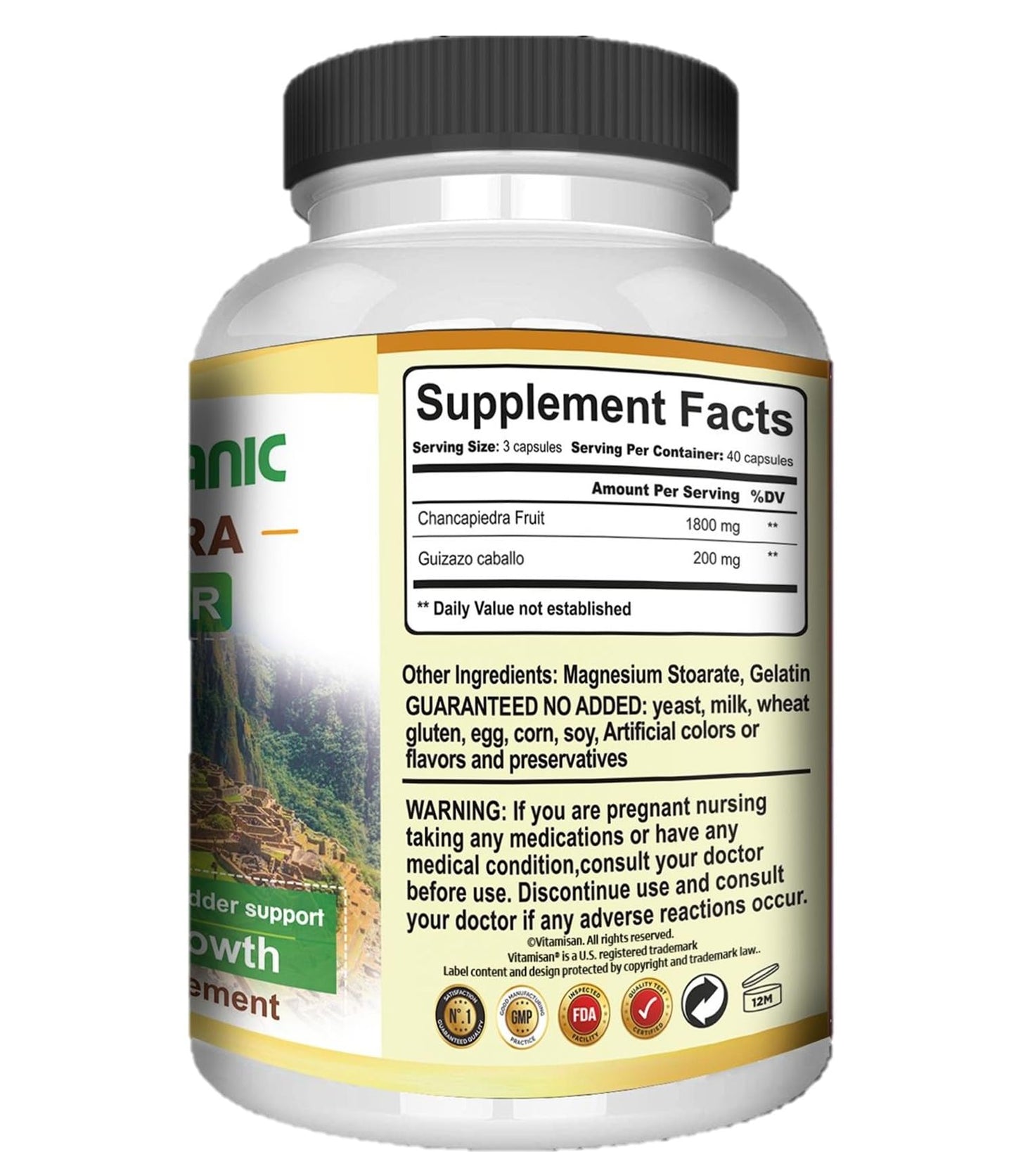VITAMISAN Chanca Piedra Kidney Stone Support Capsules, 120 Count