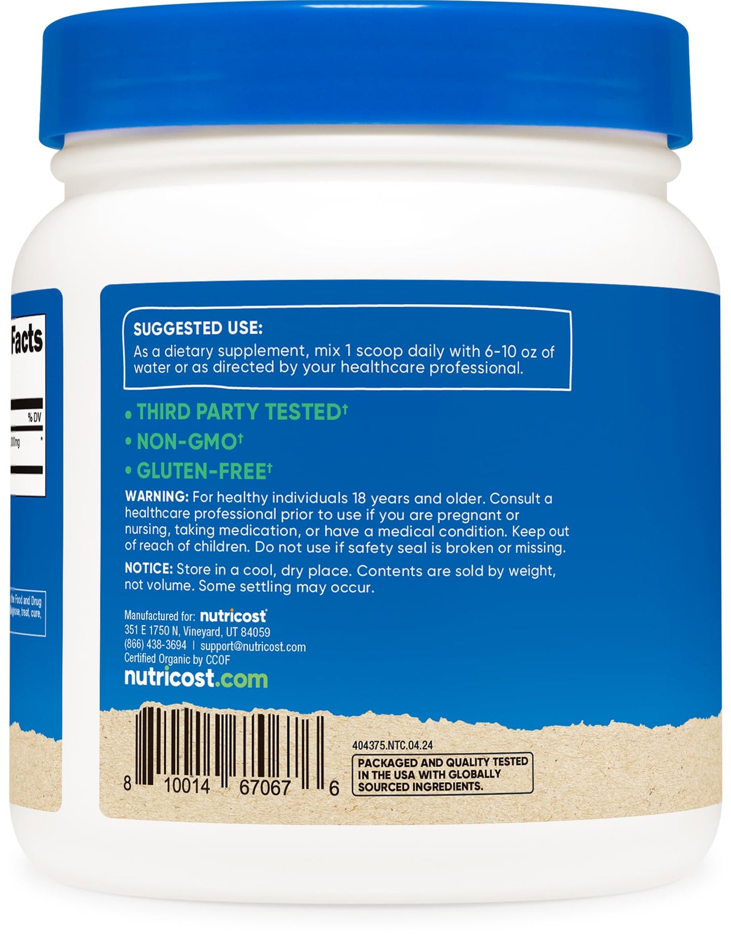 Nutricost Organic Astragalus Root Powder 16.2 Ounce