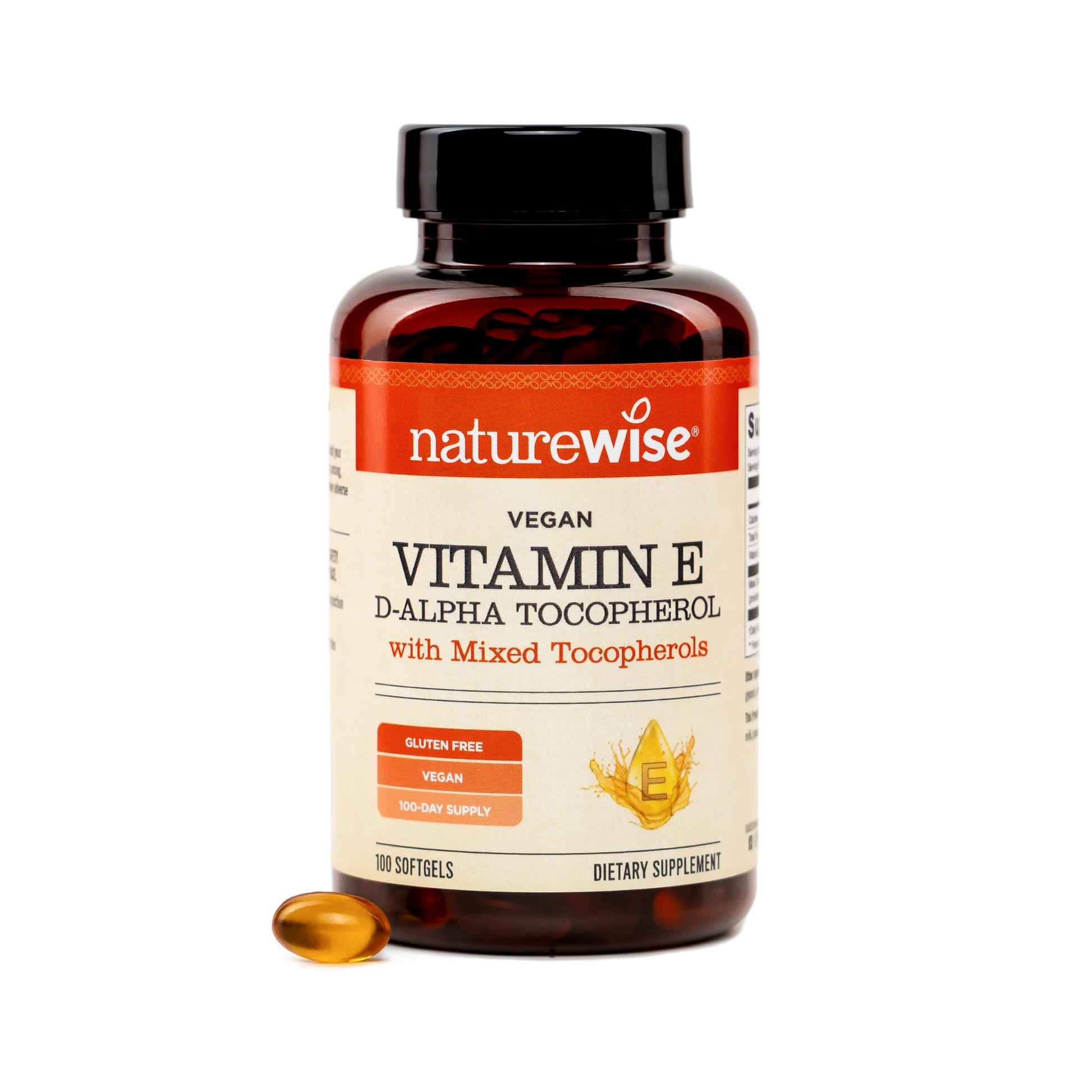 NatureWise Vegan Vitamin E 400 IU as D-Alpha - 268mg D Alpha, 100 Softgels