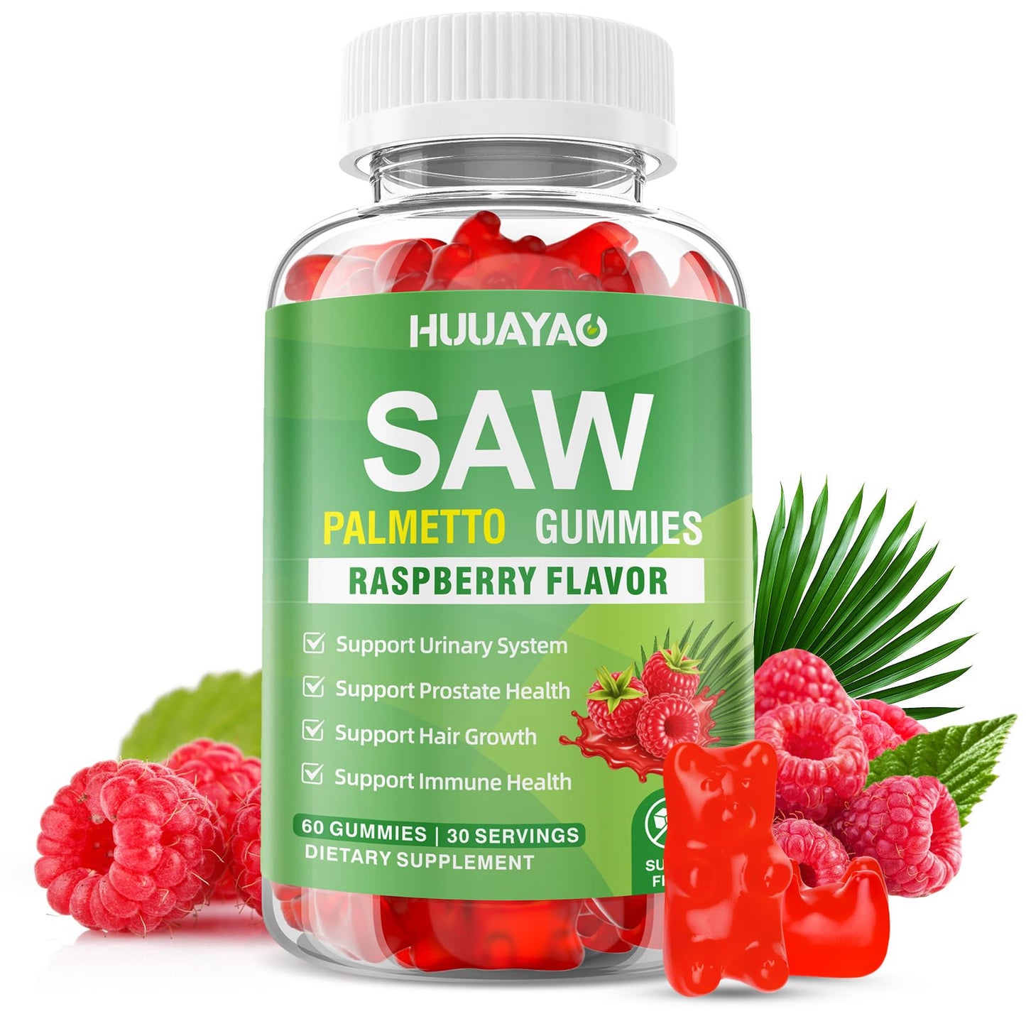 HUUAYAO Saw Palmetto Gummies 60 Count