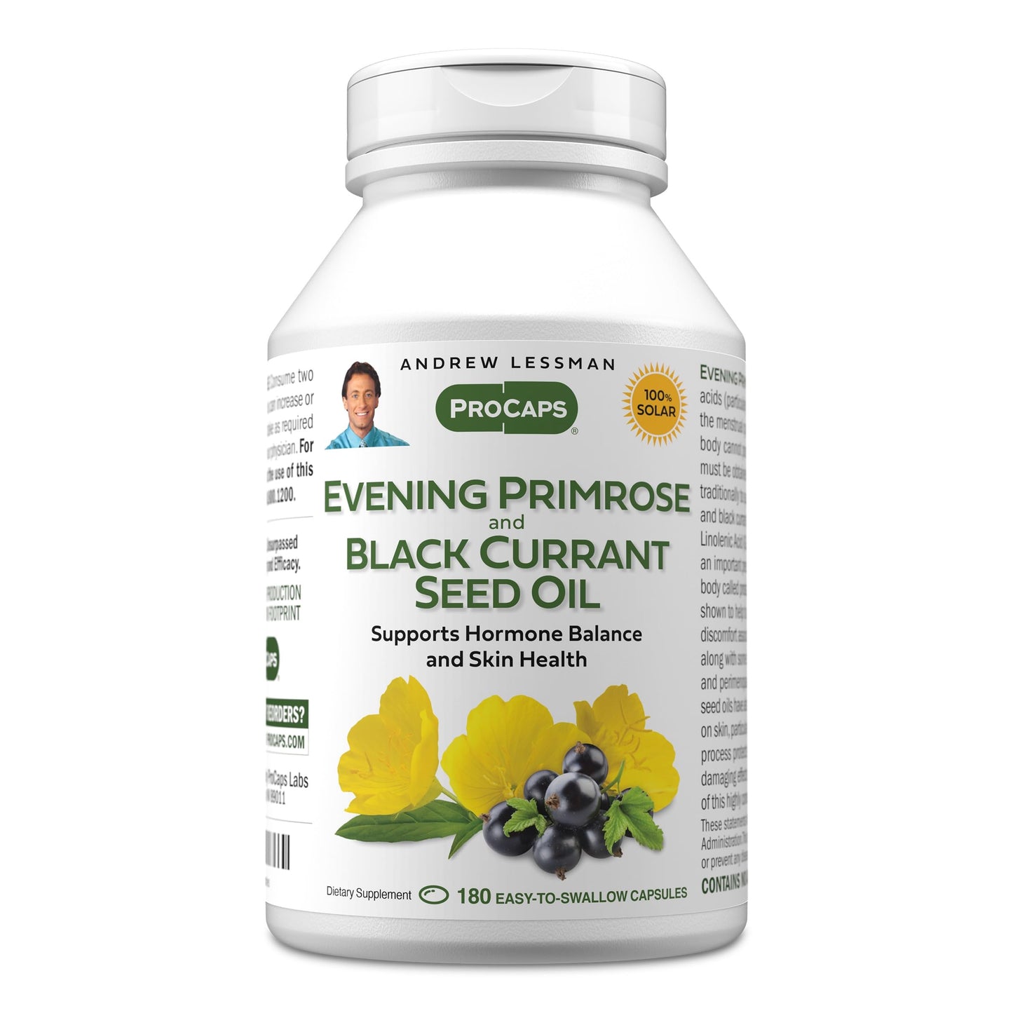 ANDREW LESSMAN Evening Primrose and Black Currant Seed Oil, 180 Capsules