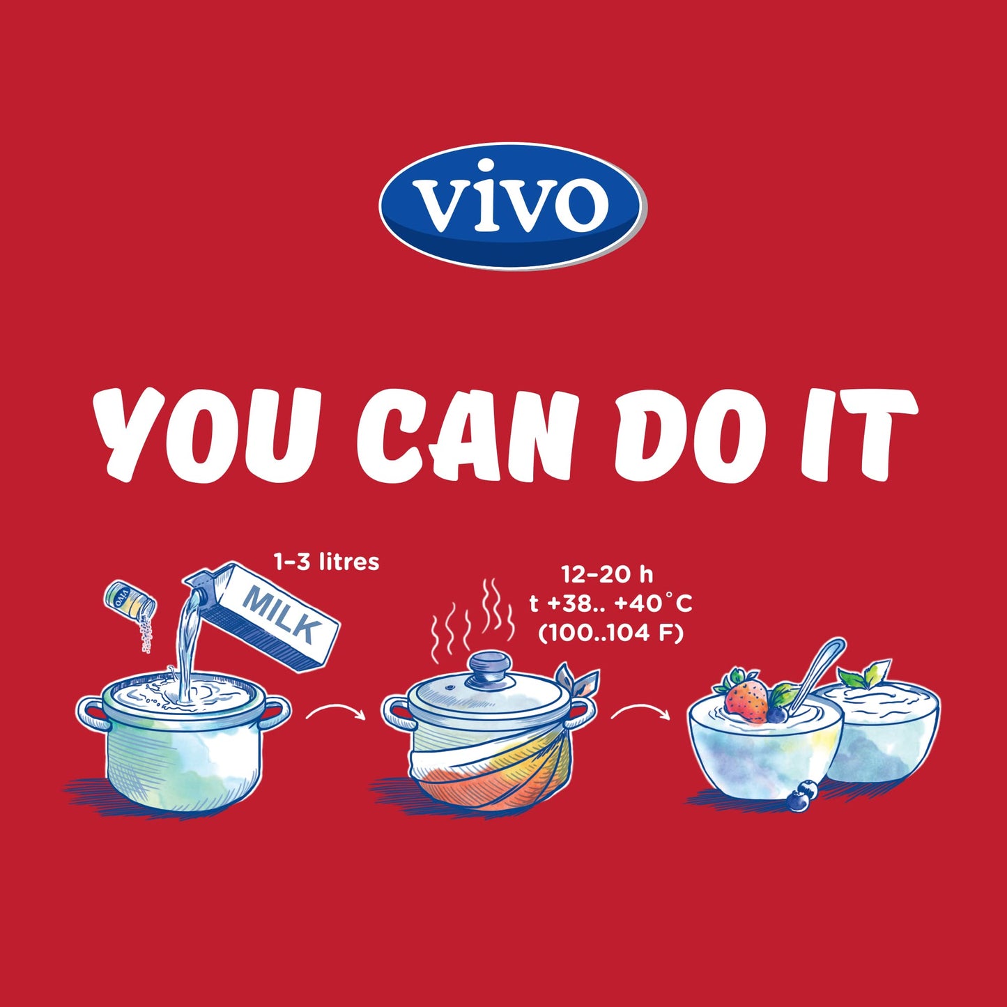 VIVO Probiotic Yogurt Starter Powder Pack of 5