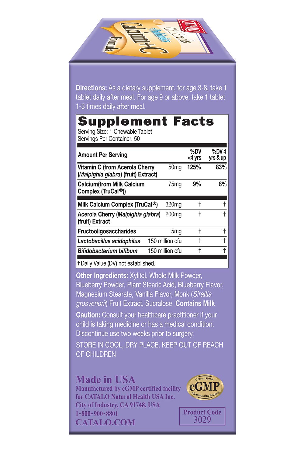 CATALO Toddler Formula Milk Calcium Chewable Tablets, 50 Count