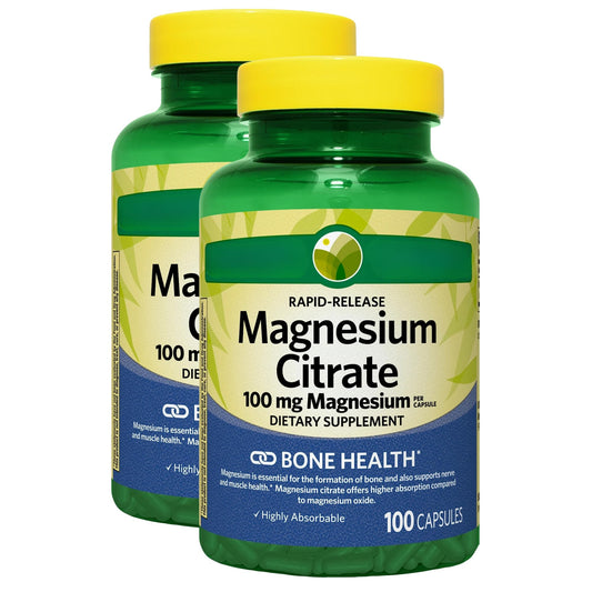 KP+ Magnesium Citrate 100 mg Capsules, 100 Count