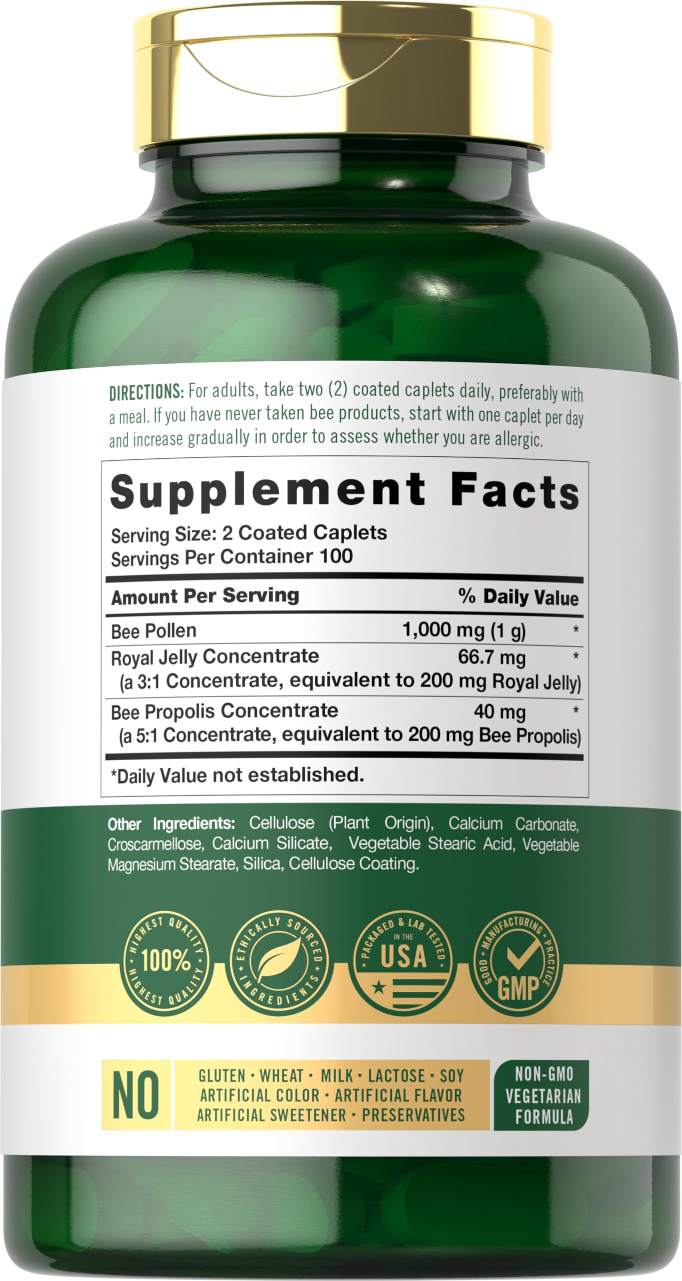Carlyle Bee Pollen Supplement Caplets 200