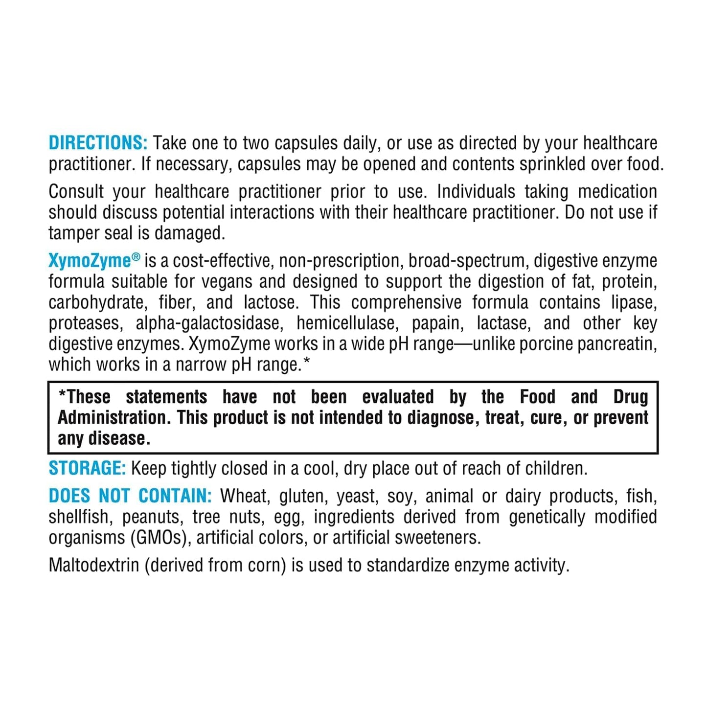 XYMOGEN XymoZyme Vegan Digestive Enzyme Supplement - Capsule, 60 Count